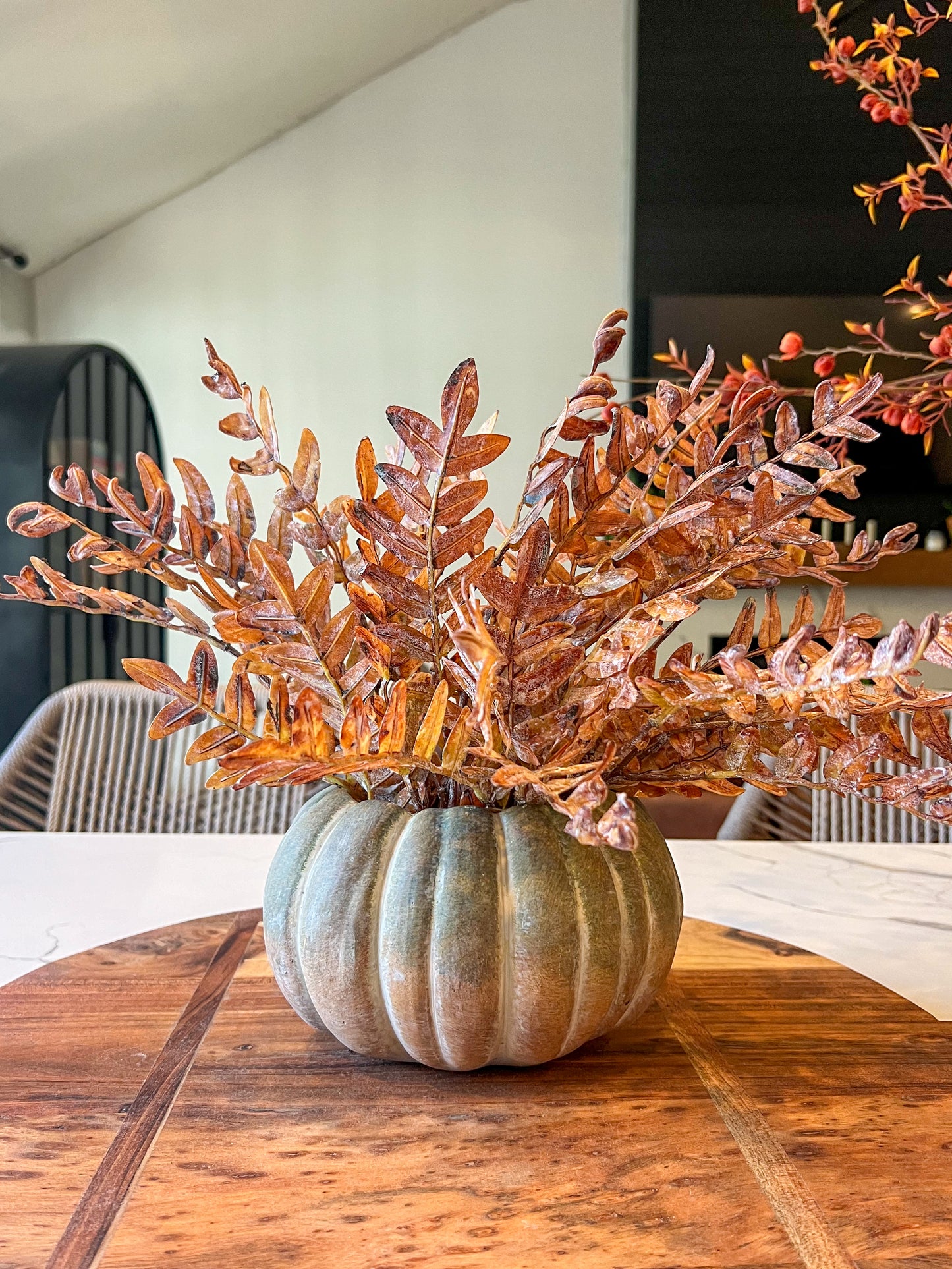 Fall Ombre Cement Pumpkin | Large