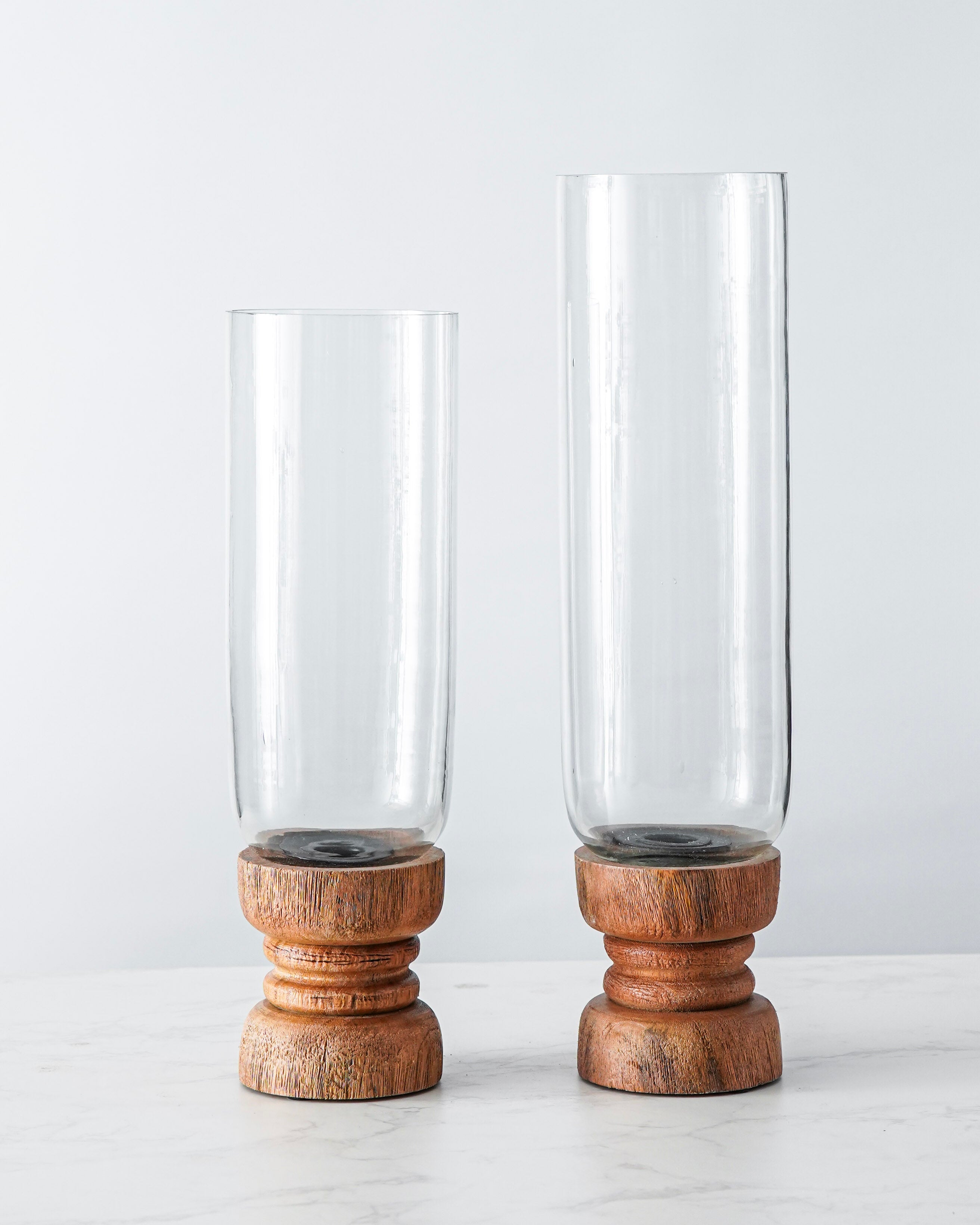 Emery Wood & Glass Taper Holder