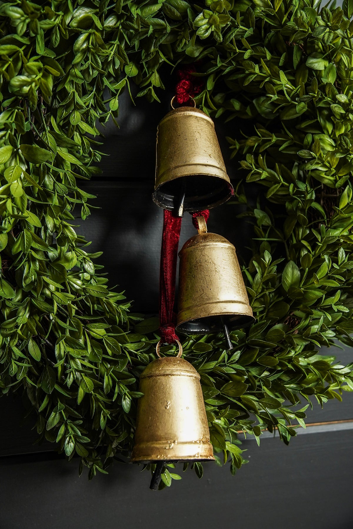 Burgundy Velvet Gold Bell Hanger