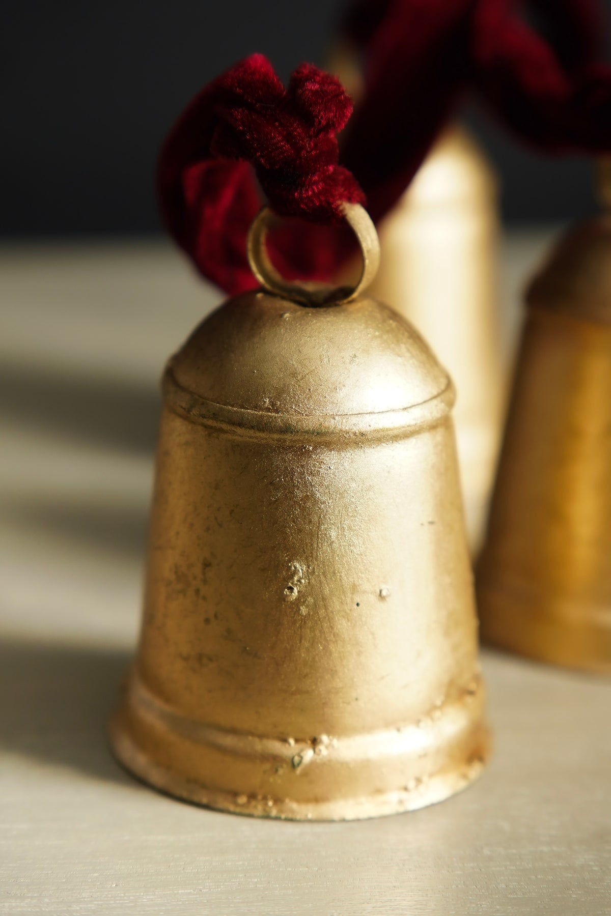 Burgundy Velvet Gold Bell Hanger