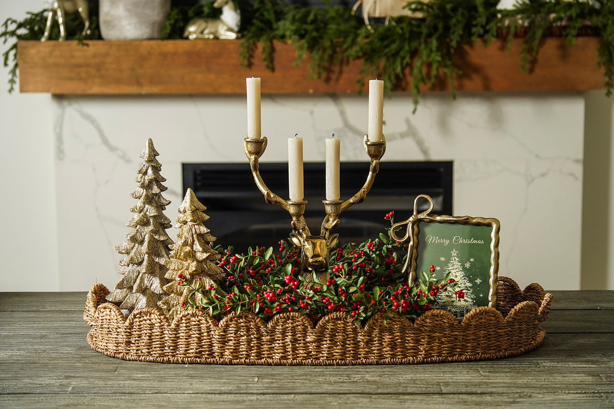 Gold Bow Scalloped Photo Frame