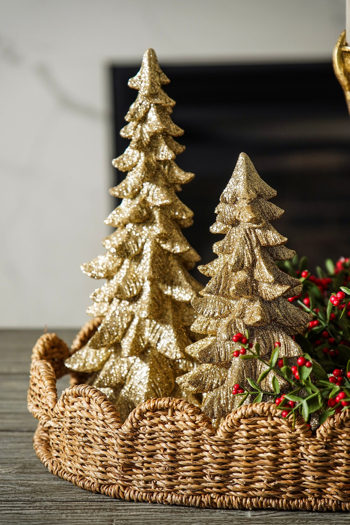 Gold Glittered Ceramic Christmas Tree
