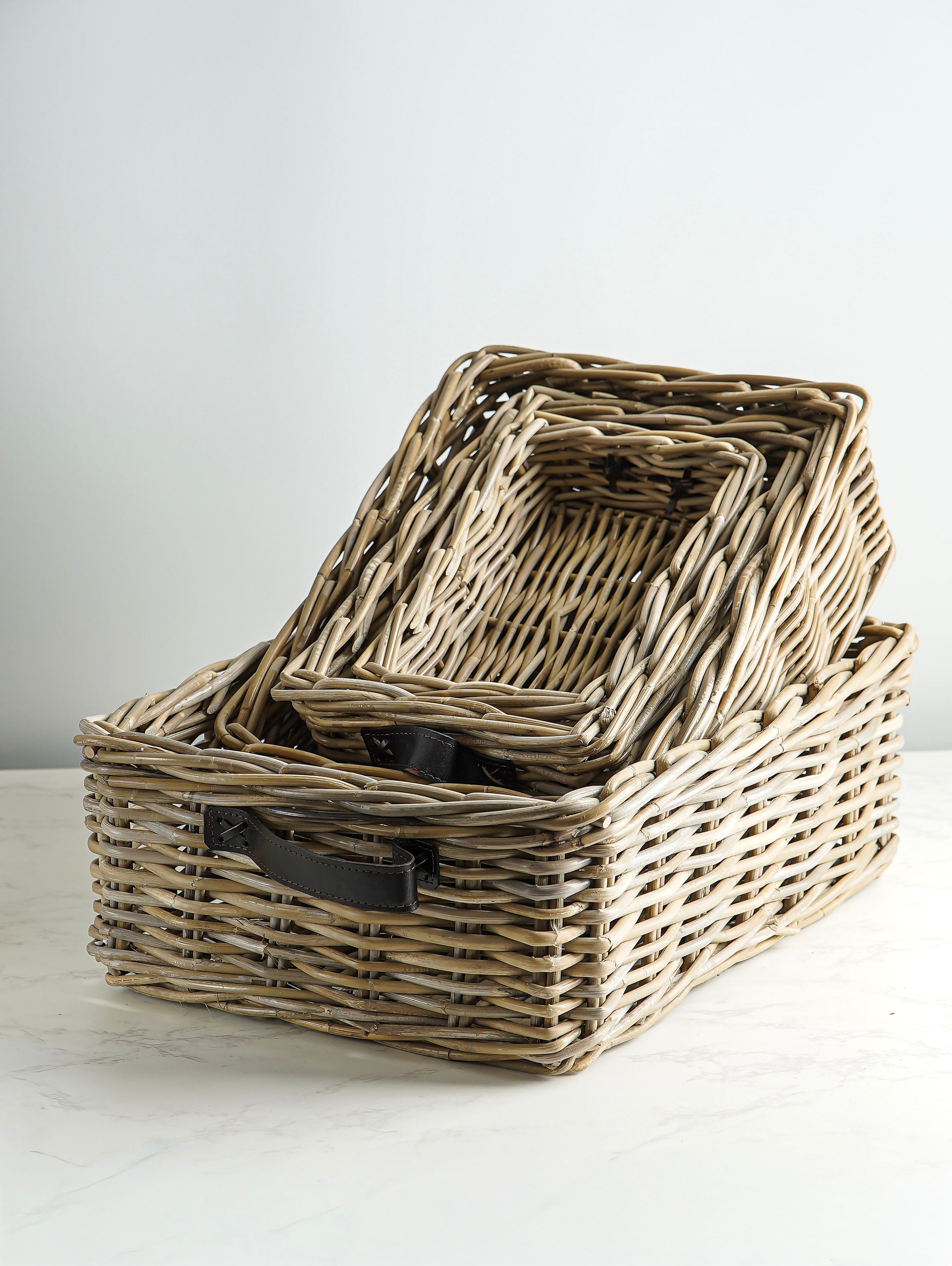 Hand-Woven Rattan Basket