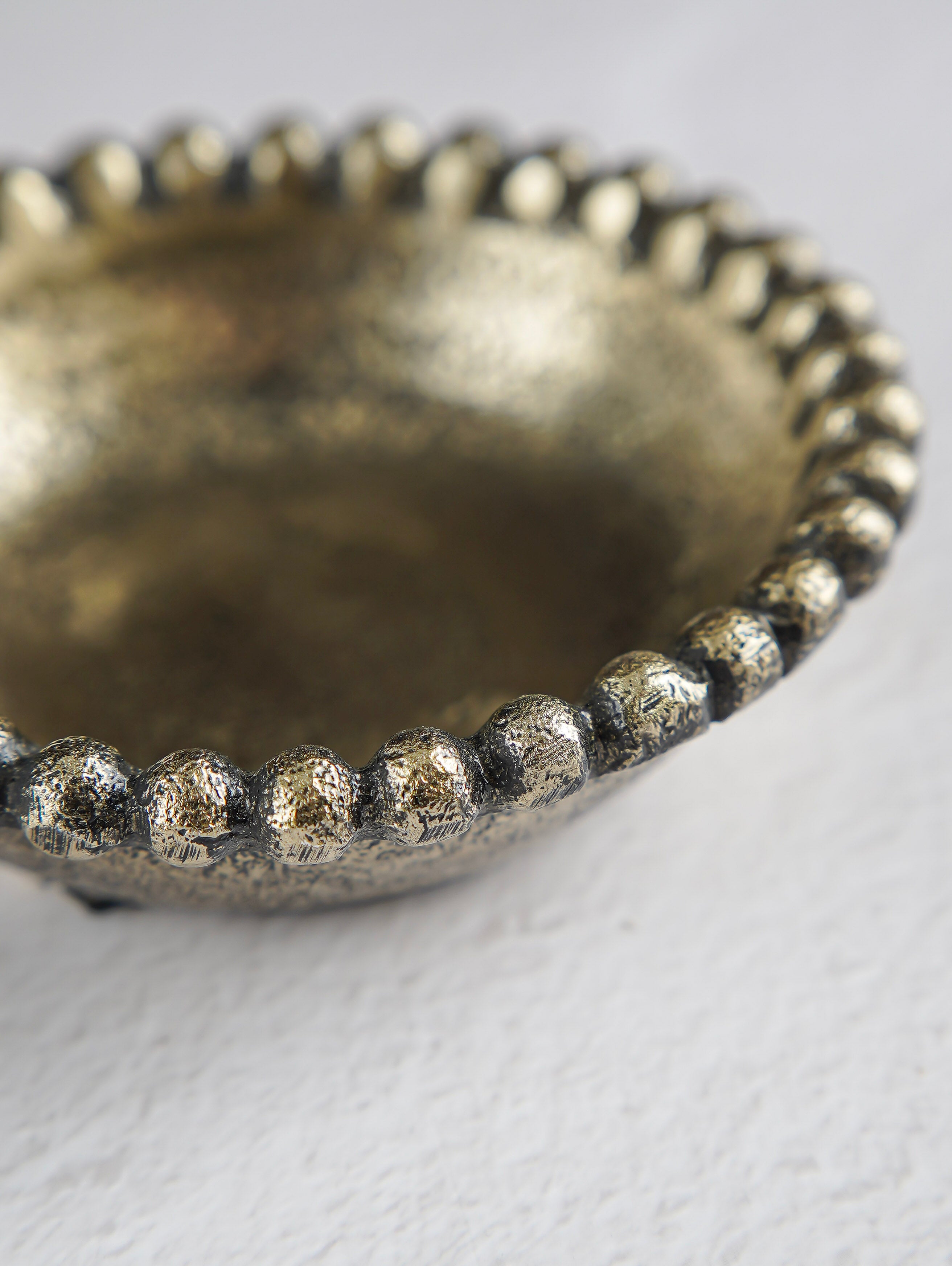 Beaded Antique Gold Dish