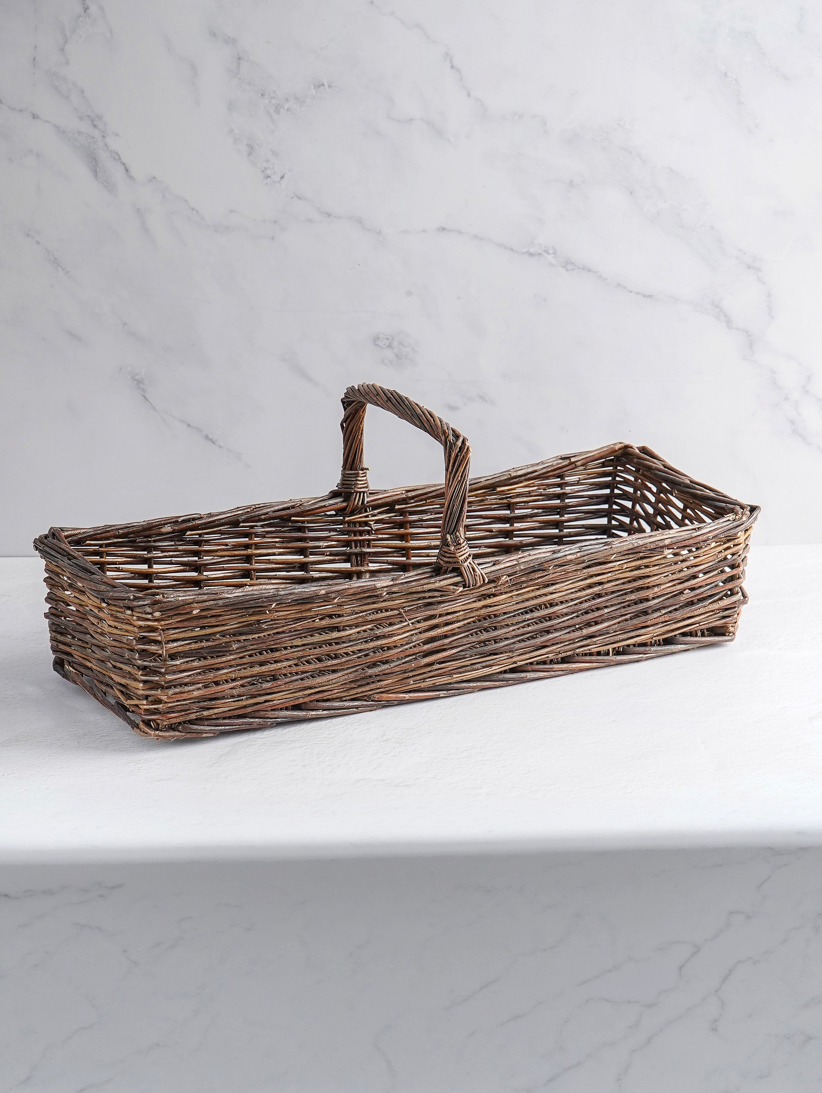 Hand-Woven Reed Basket