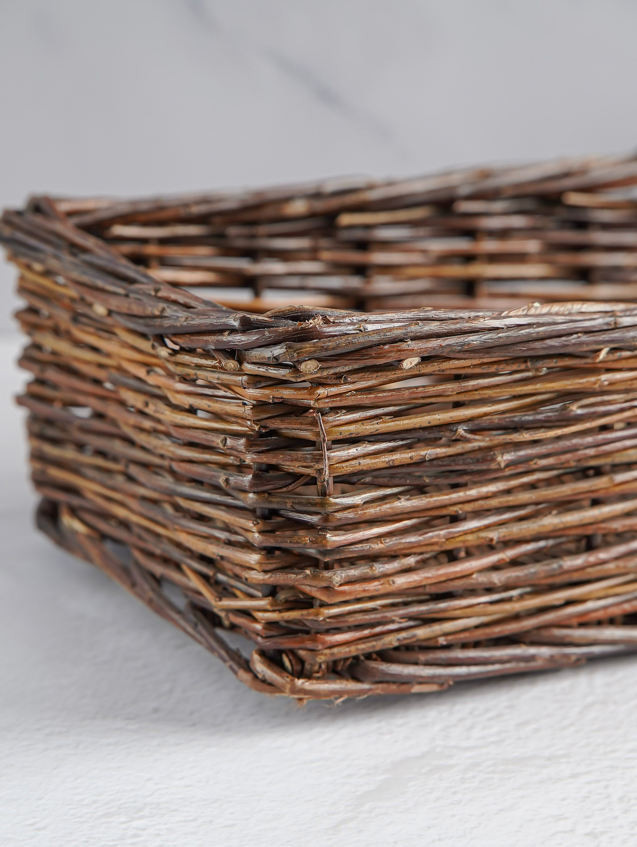 Hand-Woven Reed Basket