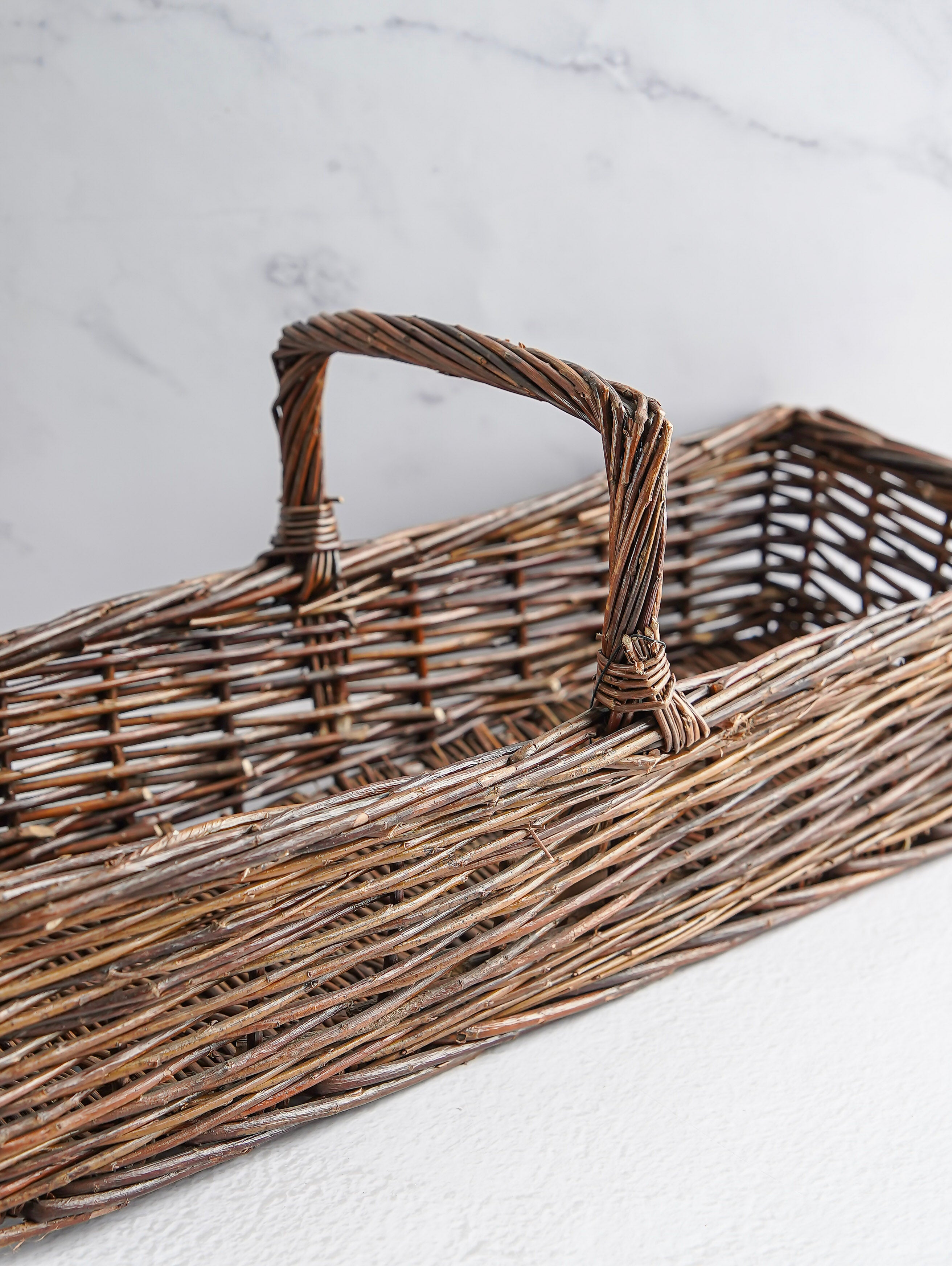 Hand-Woven Reed Basket