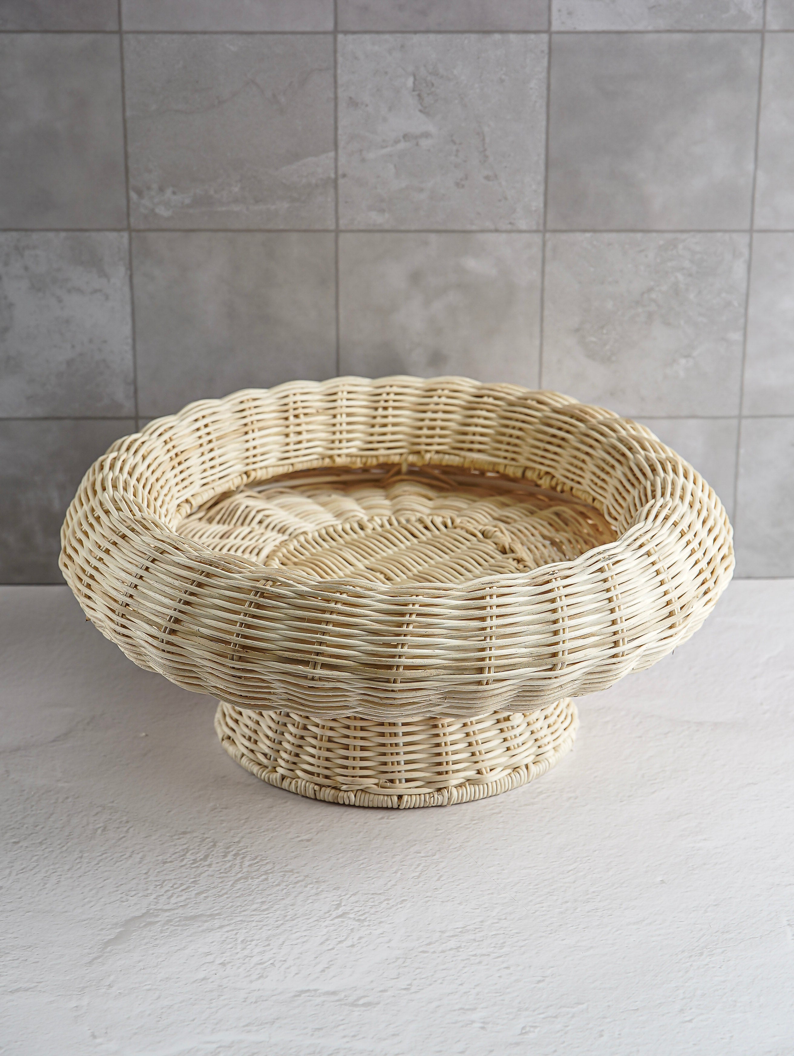 Ester Hand-Woven Rattan Pedestal