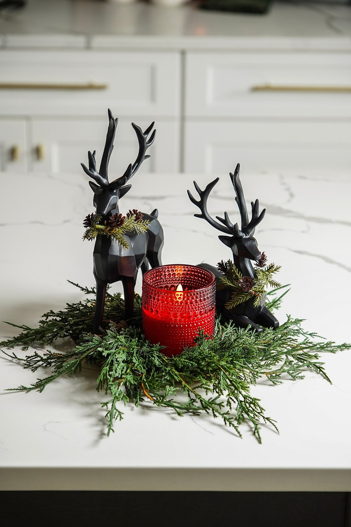 Draping Evergreen Candle Ring