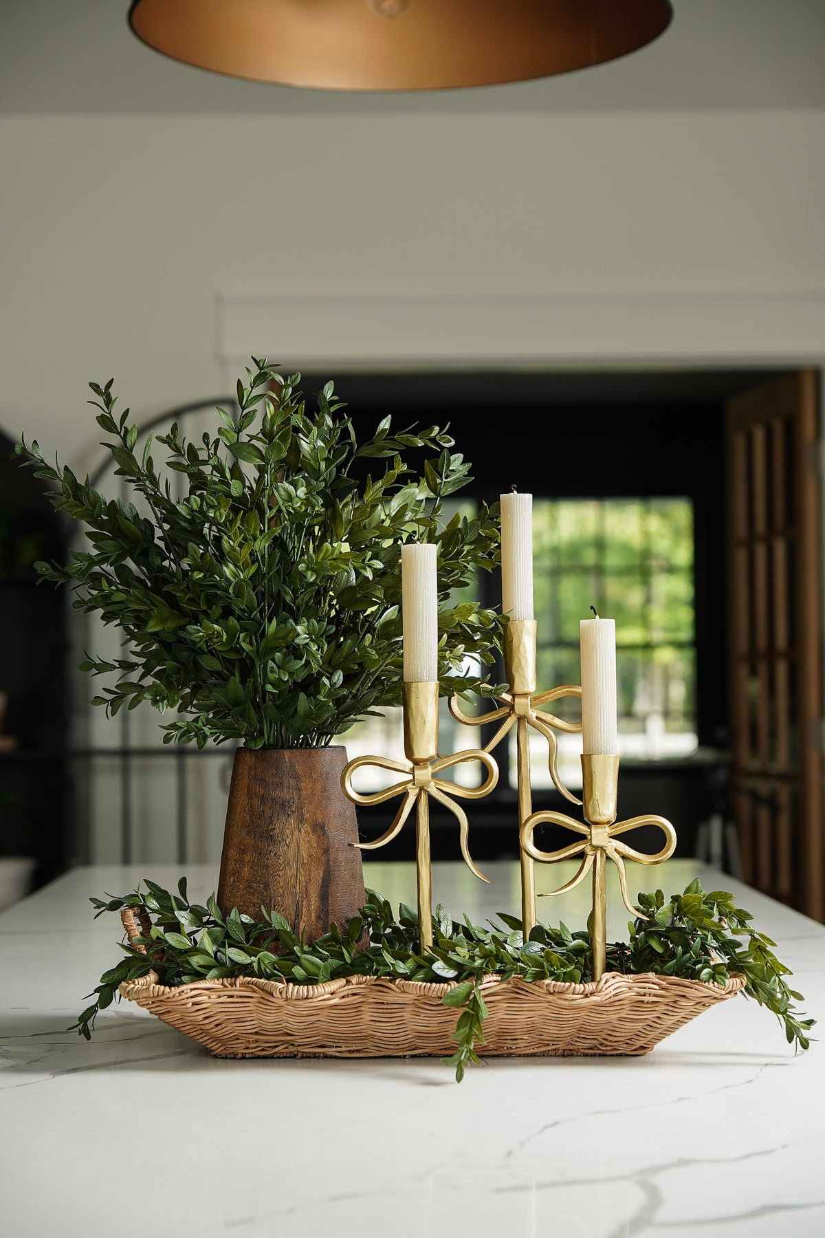 Evergreen & Gold Styled Look