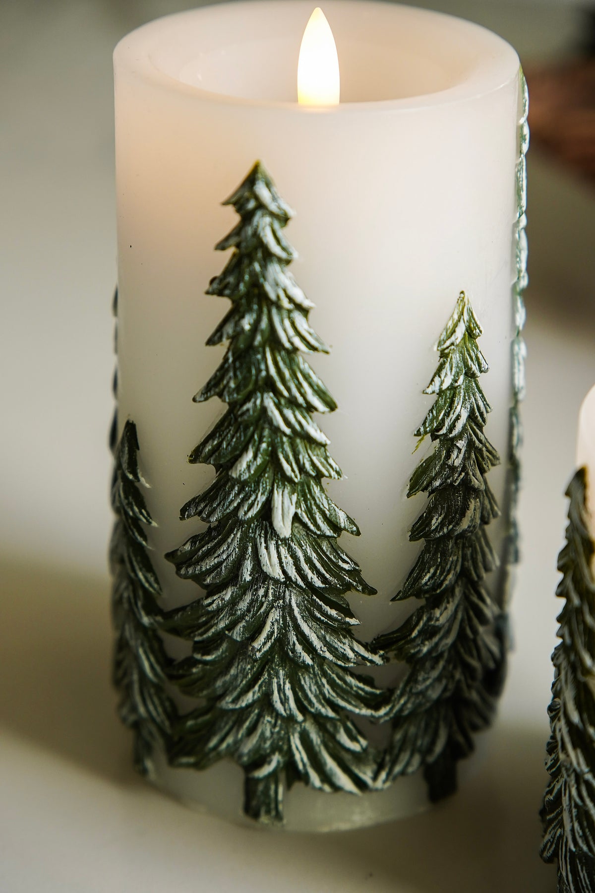 Evergreen Forest Flameless Pillar Candle