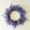 Purple lavender wreath on a beige background