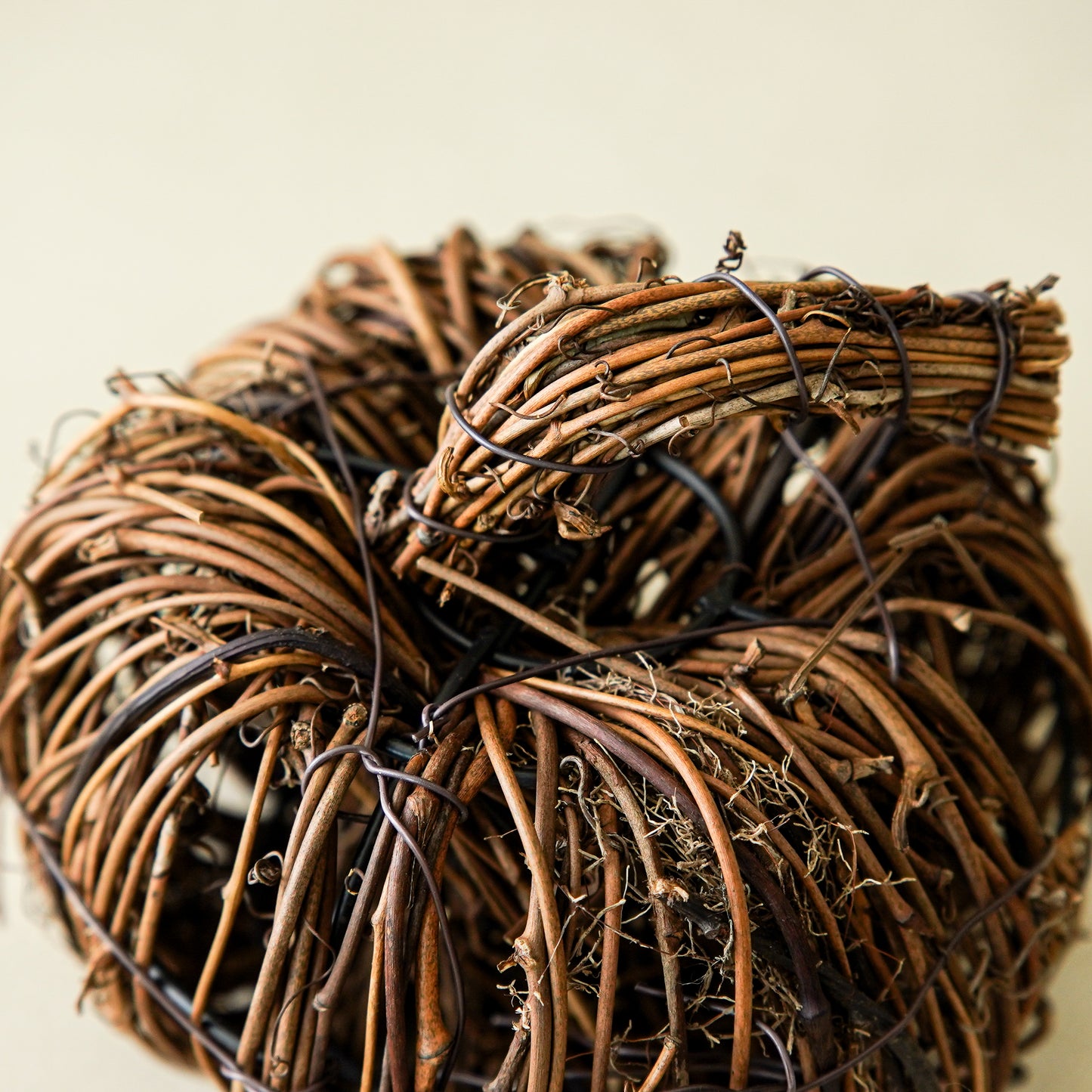 Rustic Twig Pumpkin Decor | Small