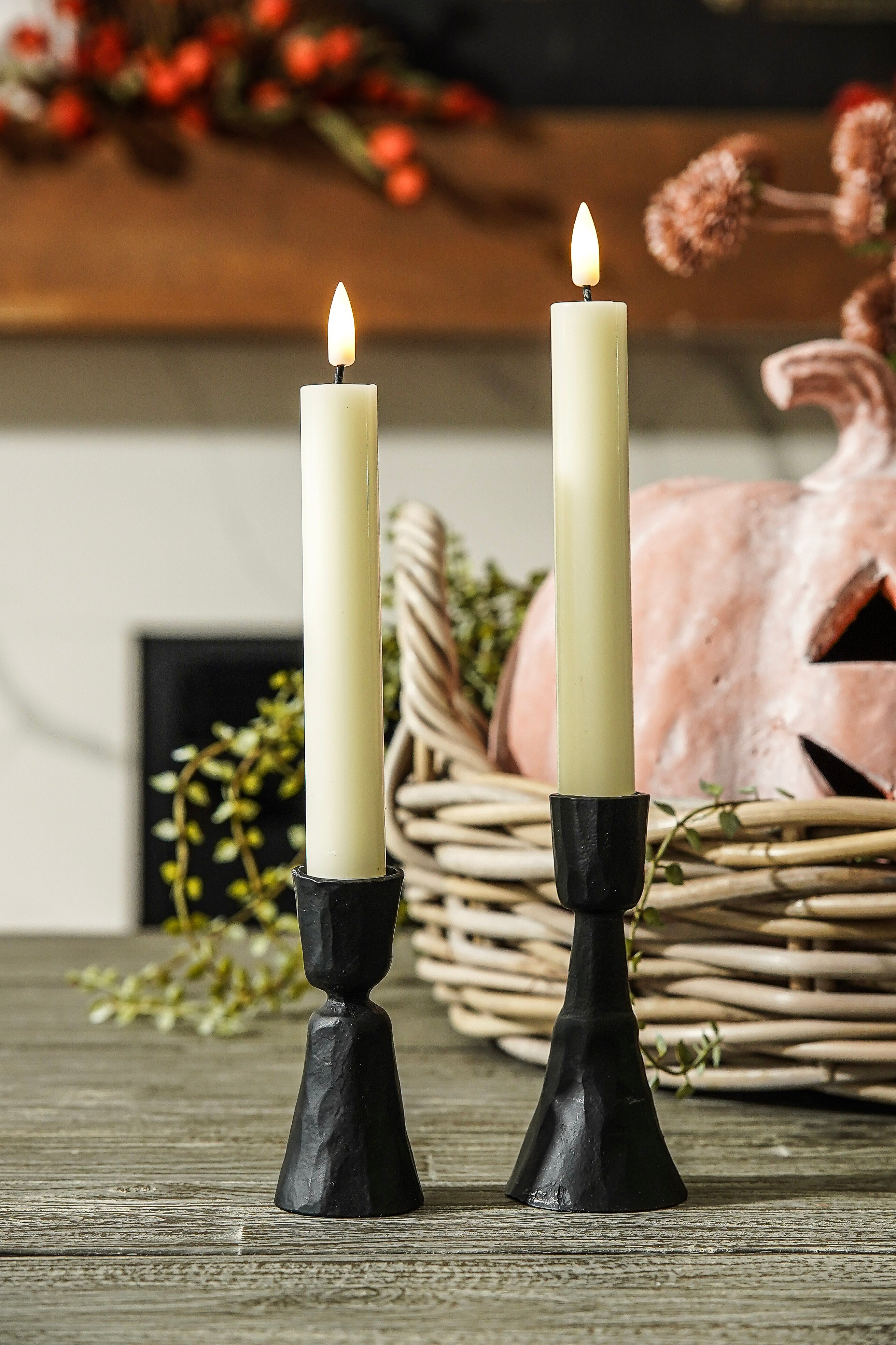 Ivory Flameless Taper Set