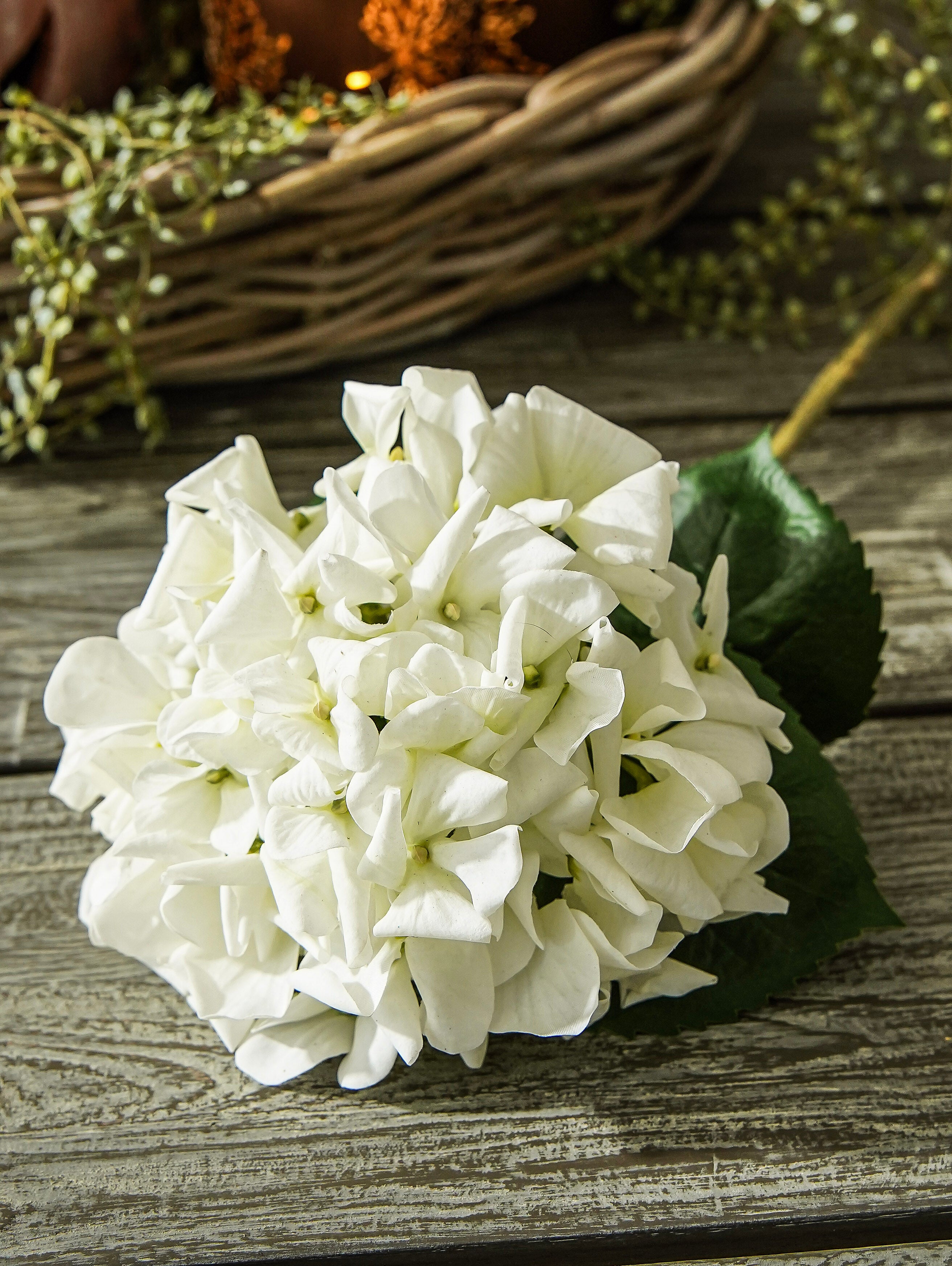 Grand Real Touch Hydrangea Branch