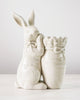 Antiqued White Bunny with Carrot Vase