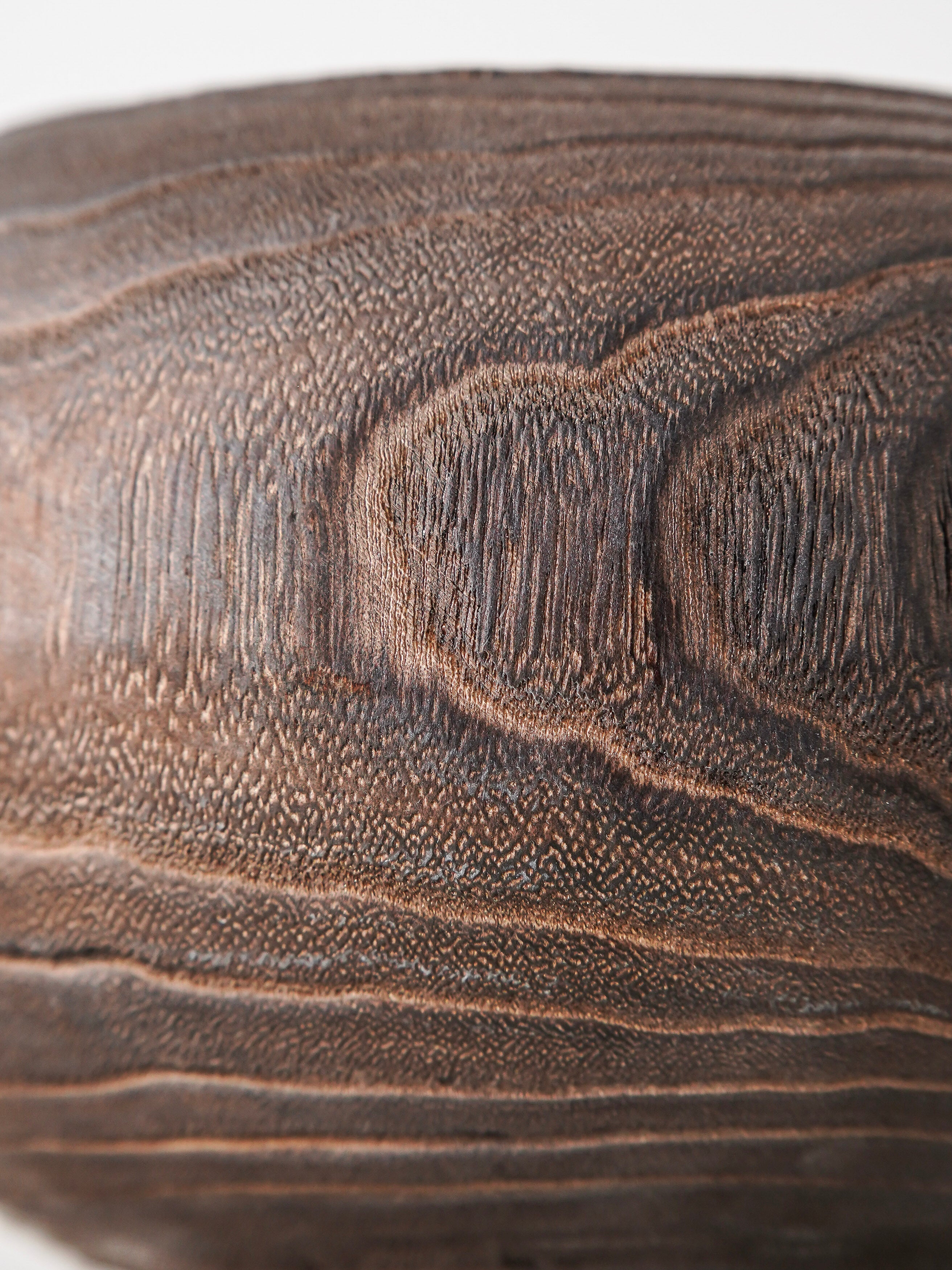 Carved Paulownia Wood Pedestal Bowl