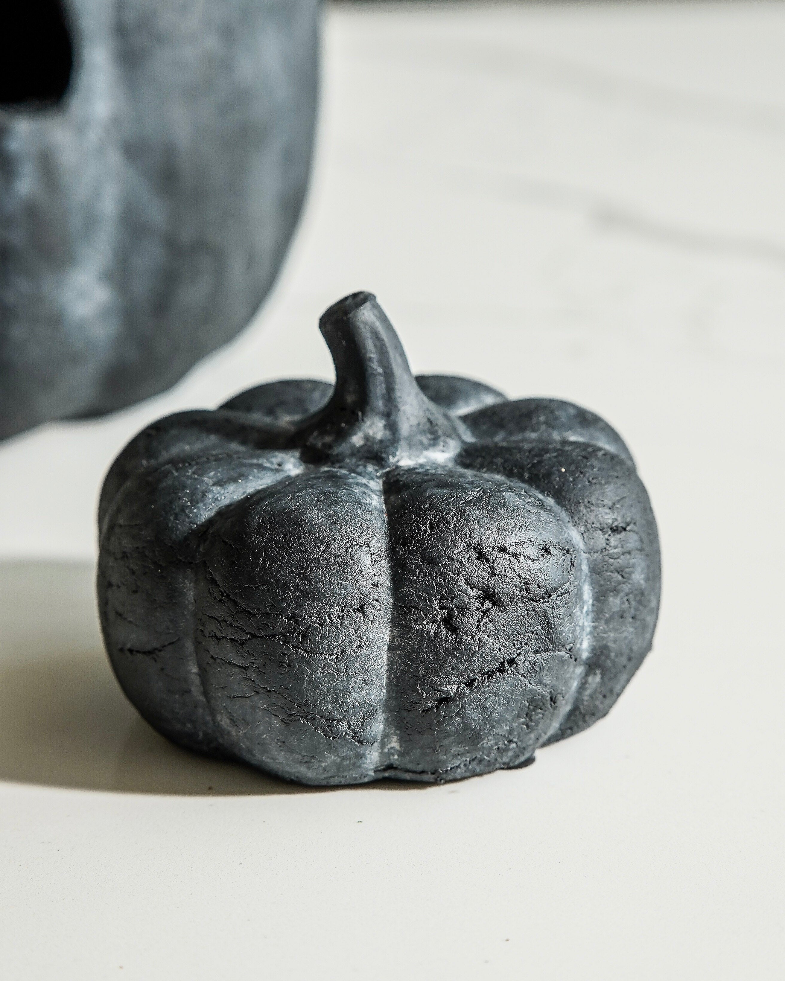 Mini Black Terracotta Pumpkin