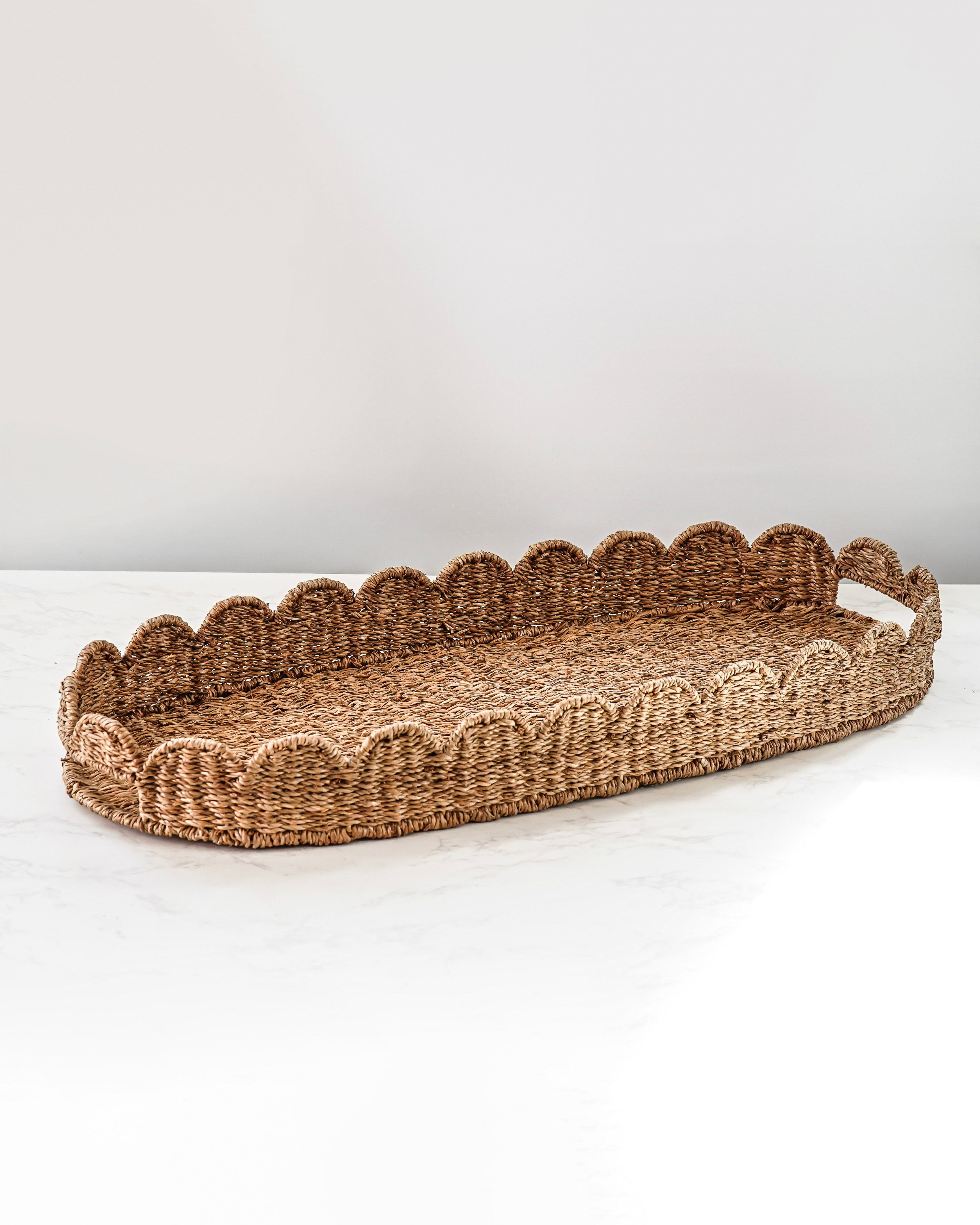 Scalloped Woven Tray