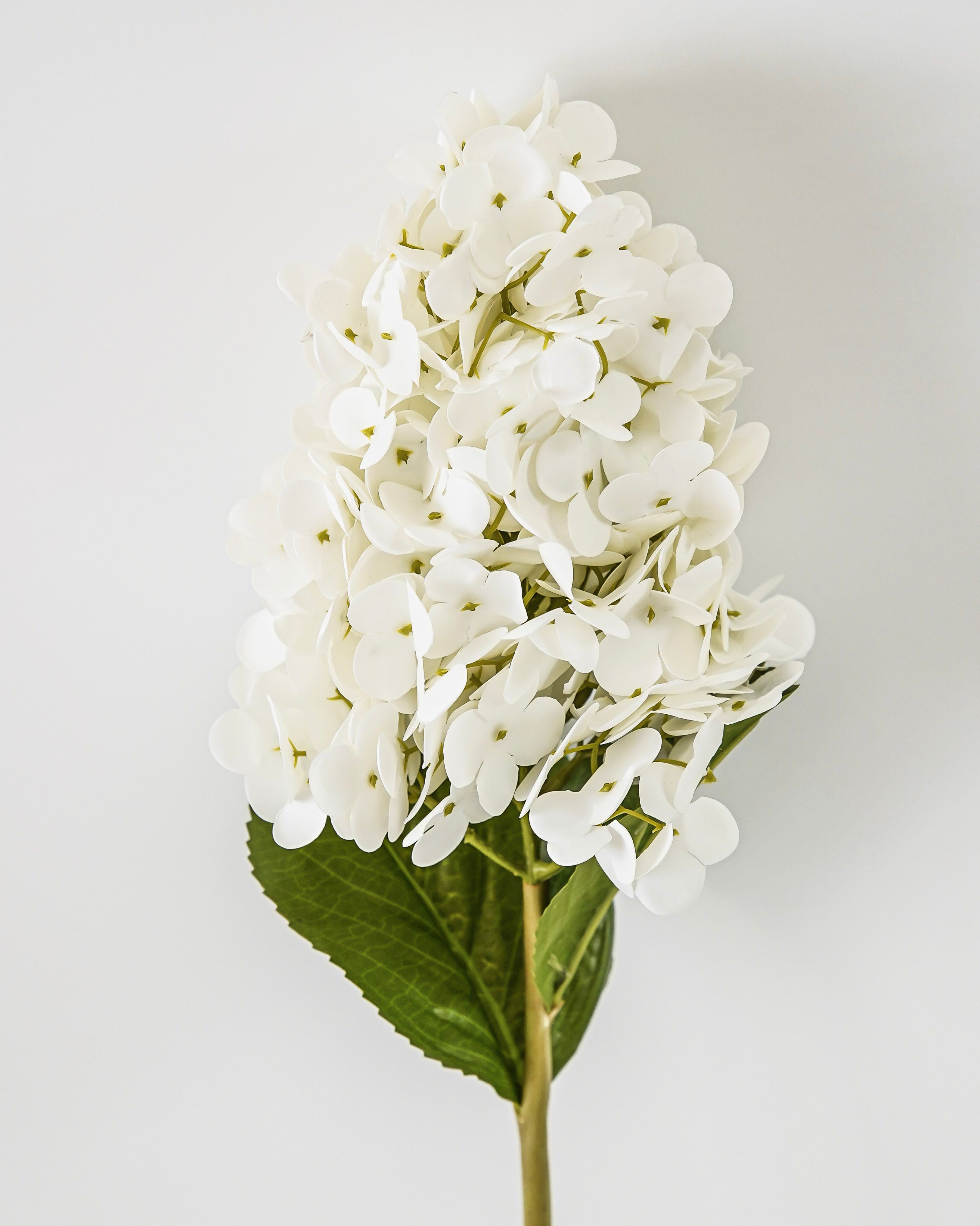 Real Touch Cone Hydrangea Stem | White