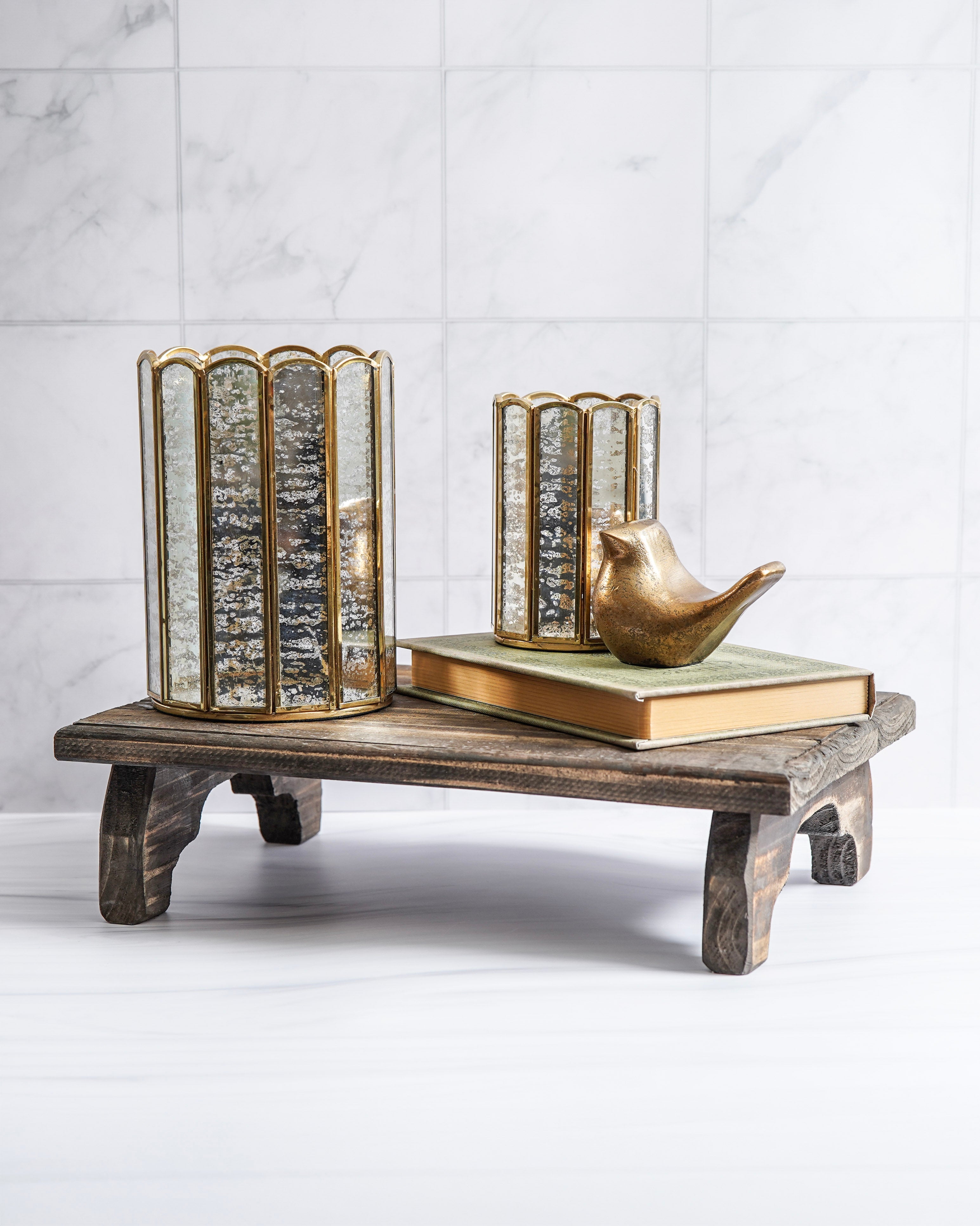 Brass and Glass Candle Holder