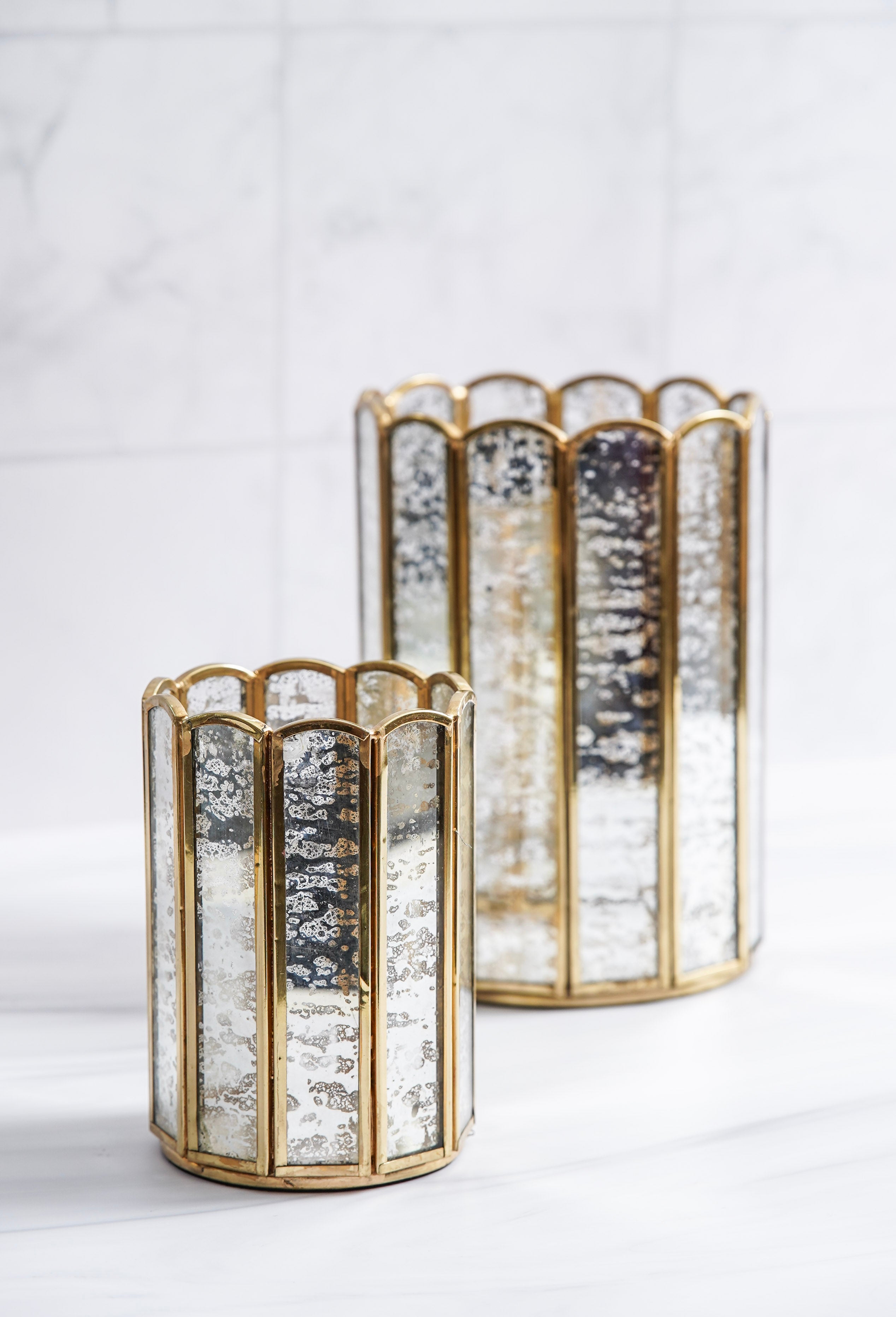 Brass and Glass Candle Holder