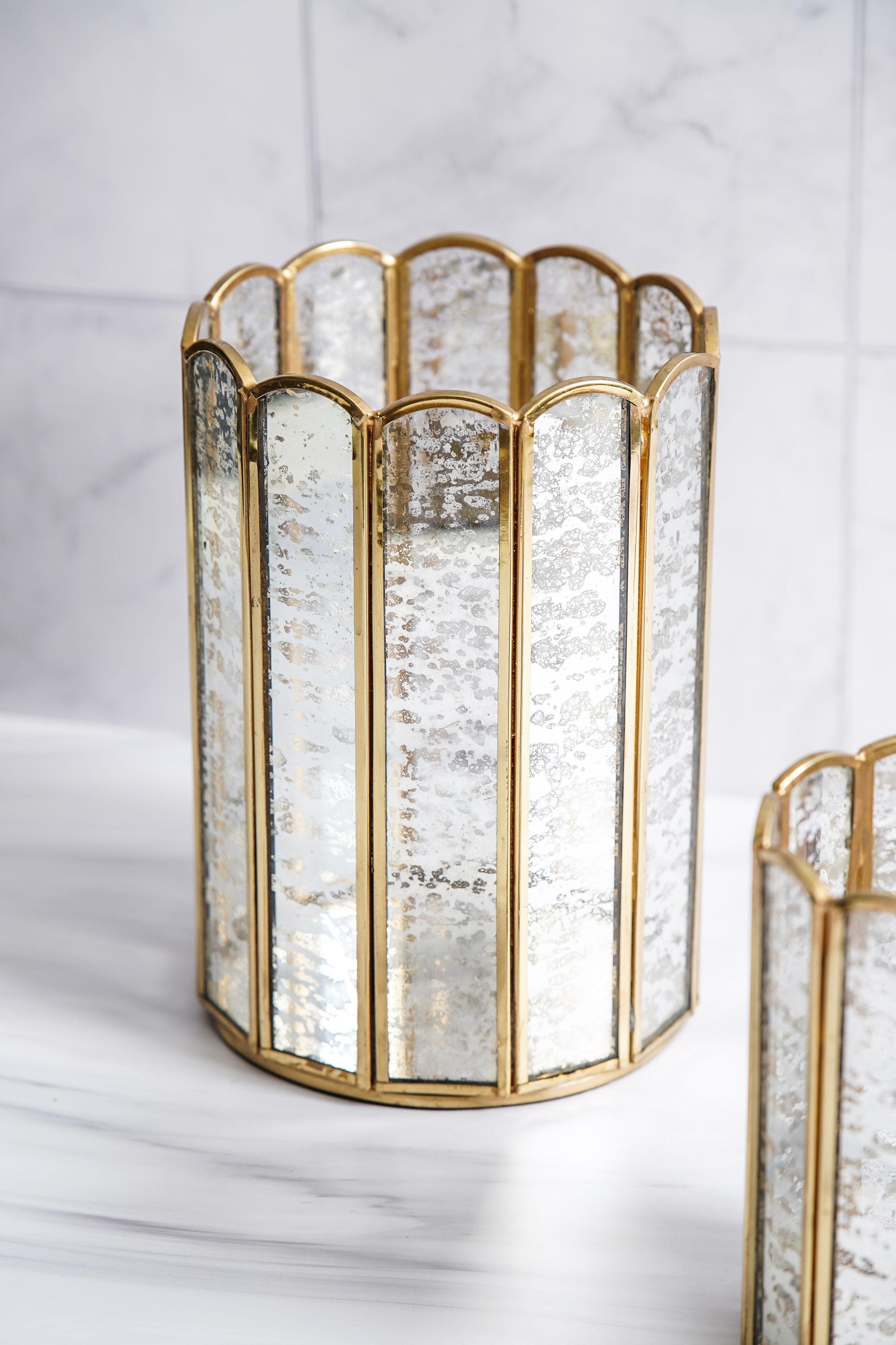 Brass and Glass Candle Holder