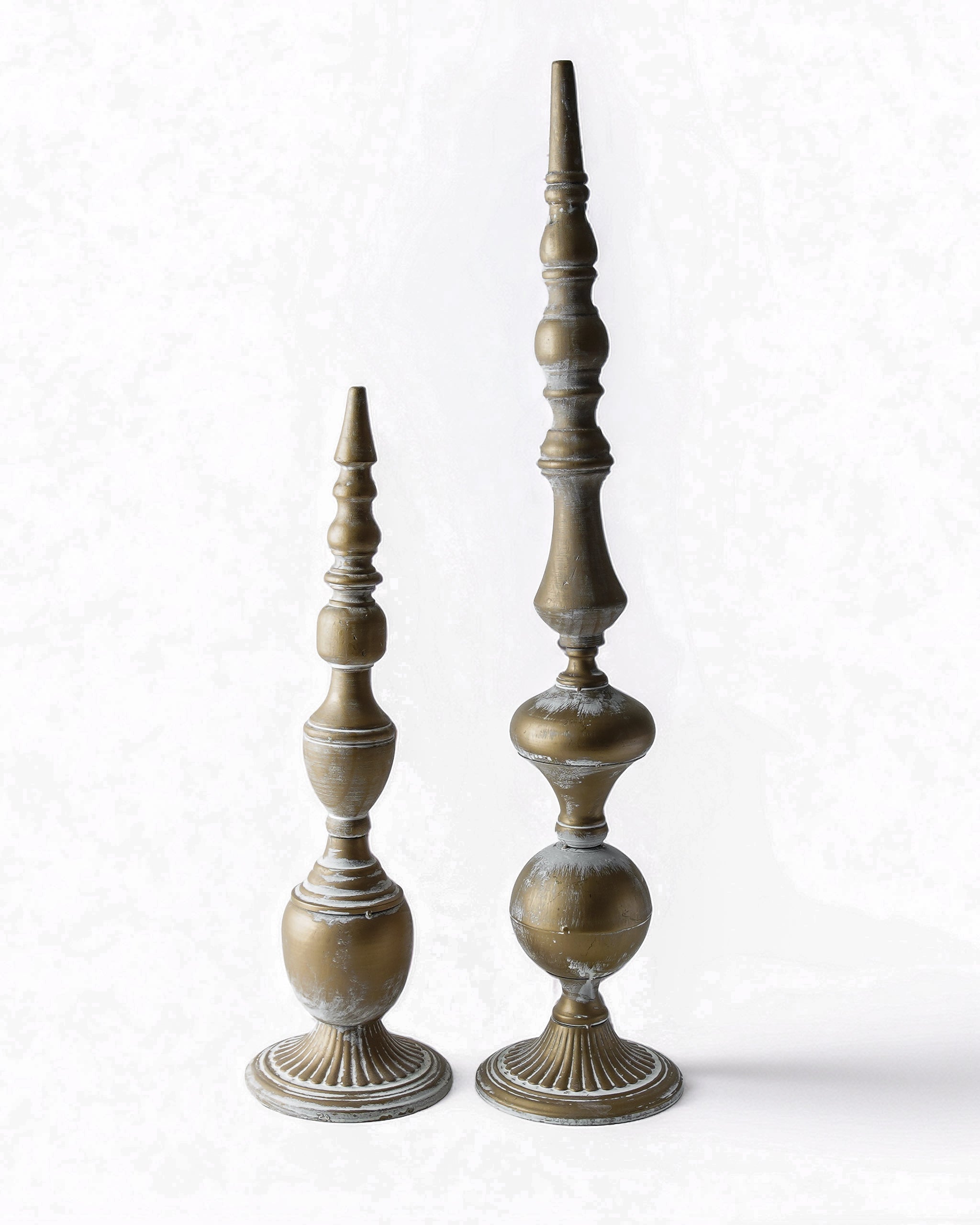 Brass Whitewashed Finial