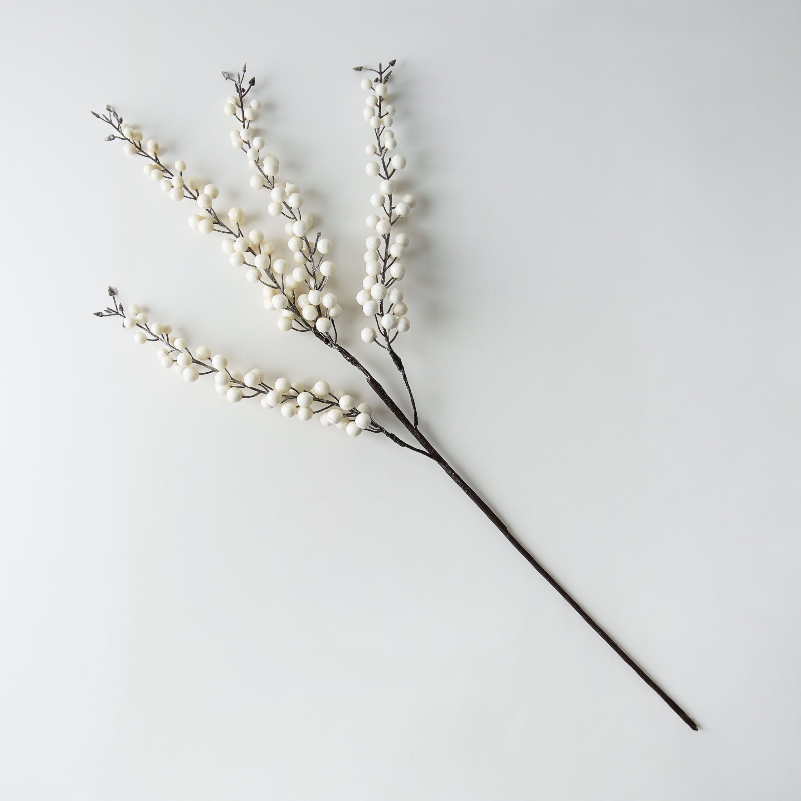 Weatherproof Icy White Berry Hanging Stem