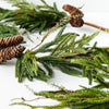 Real Touch Evergreen Pine Garland with Mini Green Berries – 6ft