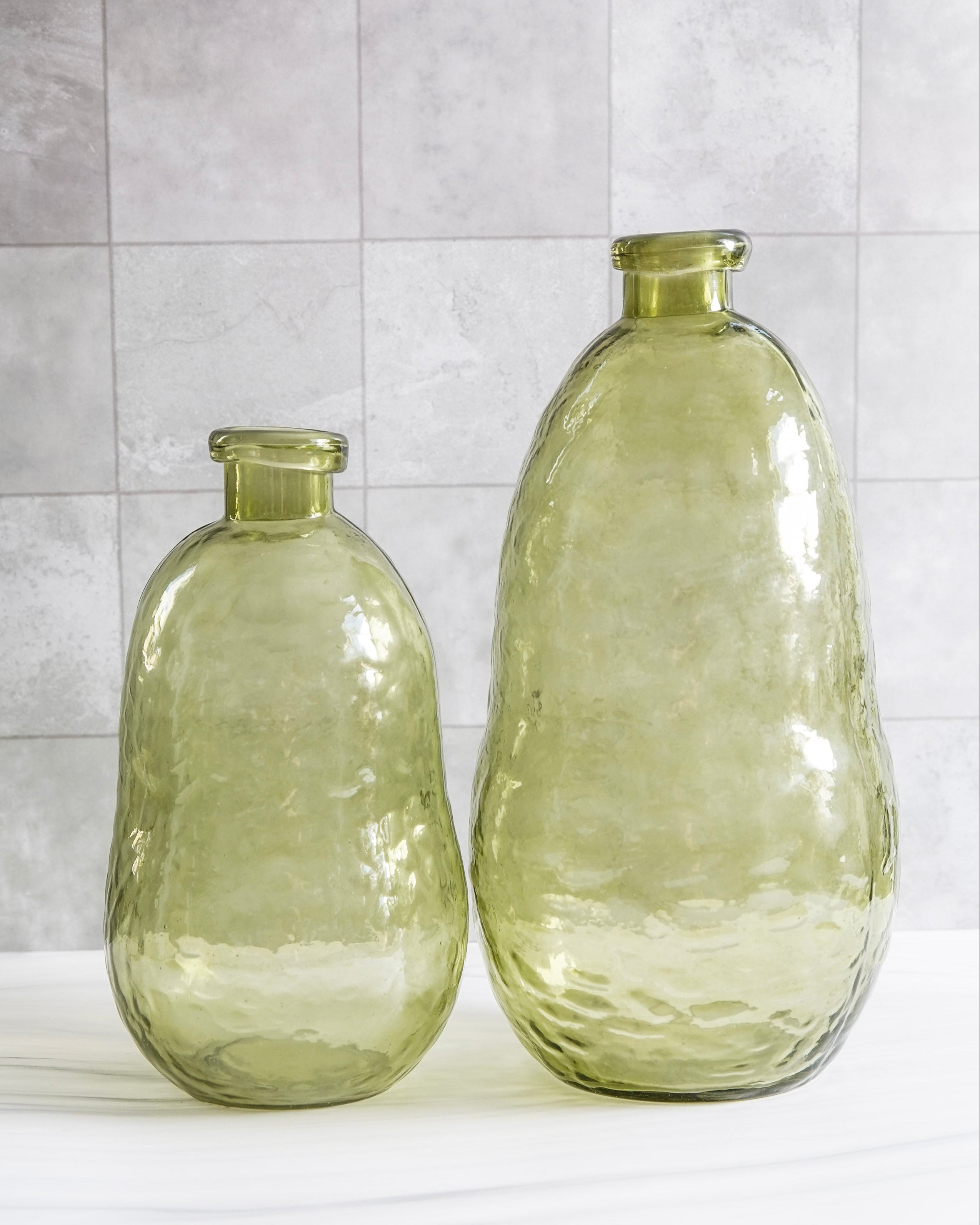 Green Glass Bottle Vase