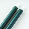 Textured Green Flameless Taper Candle | Set of 2