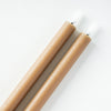 Textured Taupe Flameless Taper Candle | Set of 2