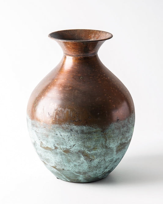 Distressed Copper Patina Vase
