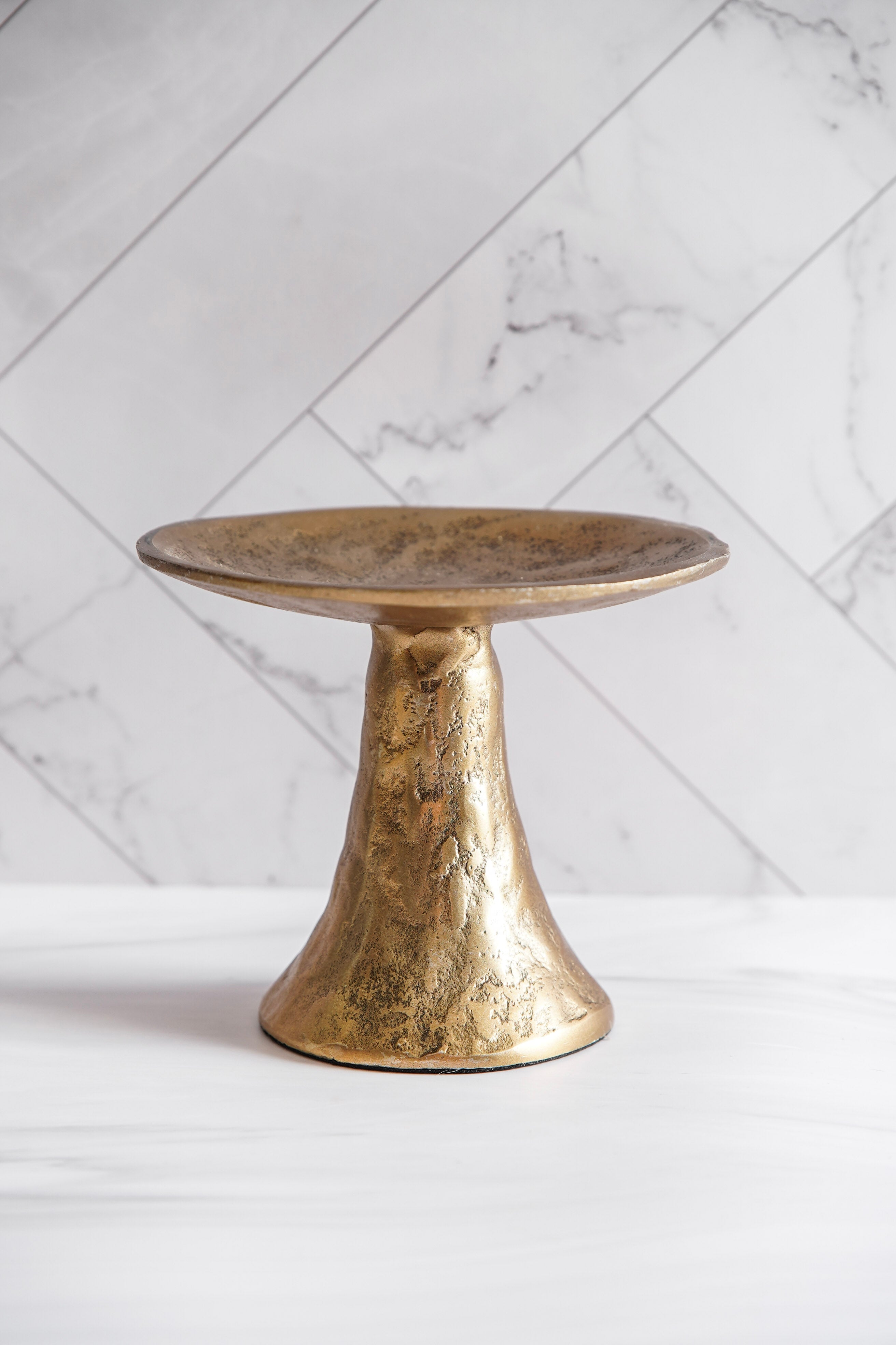 Hammered Gold Pillar Holder