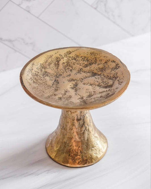 Hammered Gold Pillar Holder