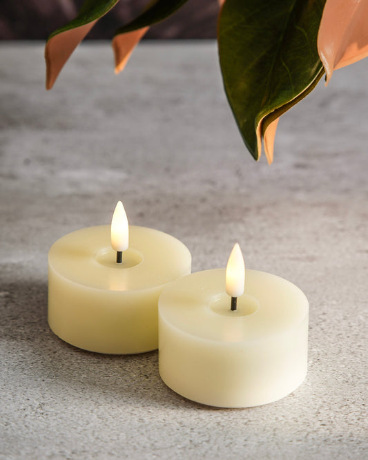 Ivory Flameless Tealight Candles | Set of 2