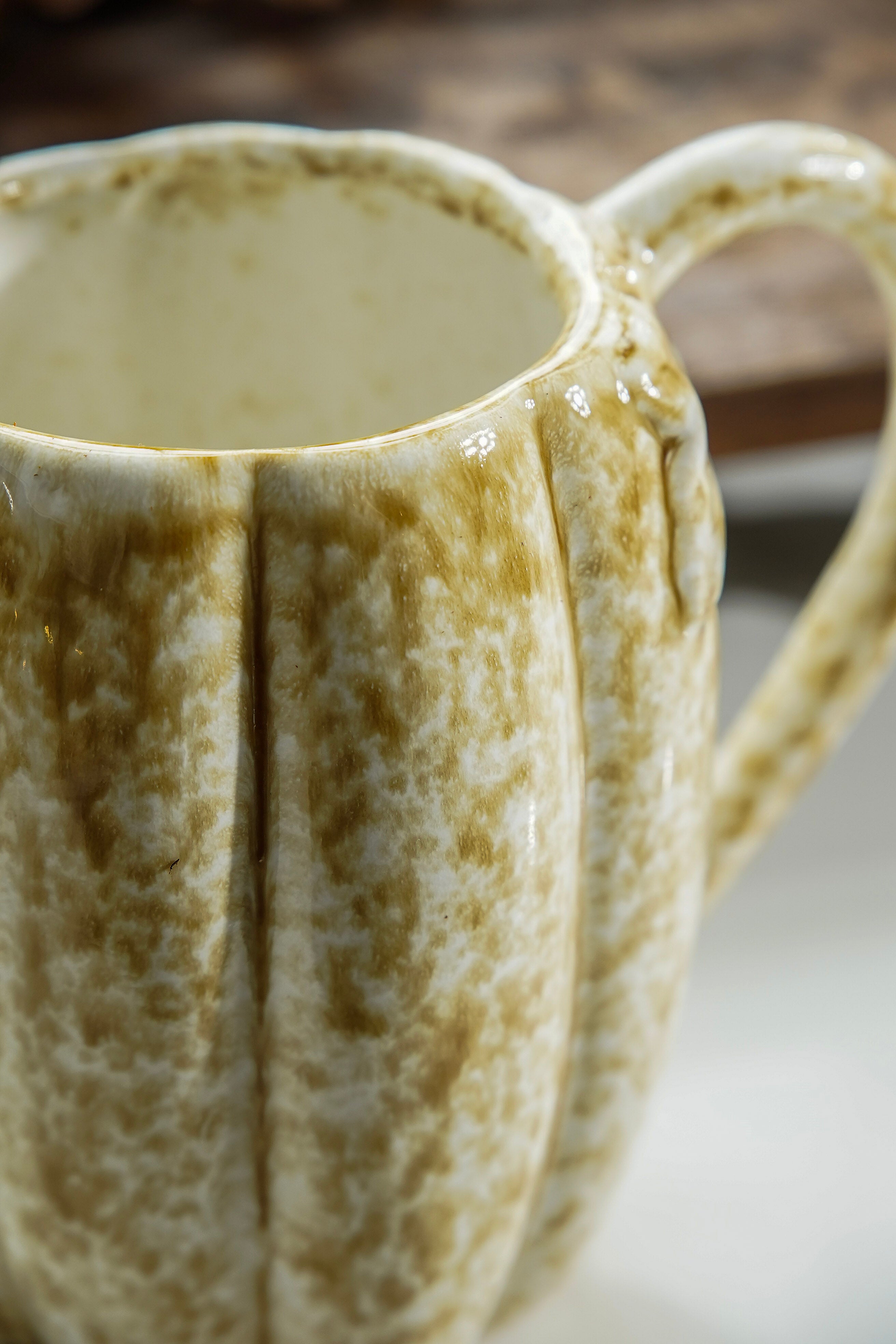 Evelyn Stoneware Pumpkin Pitcher