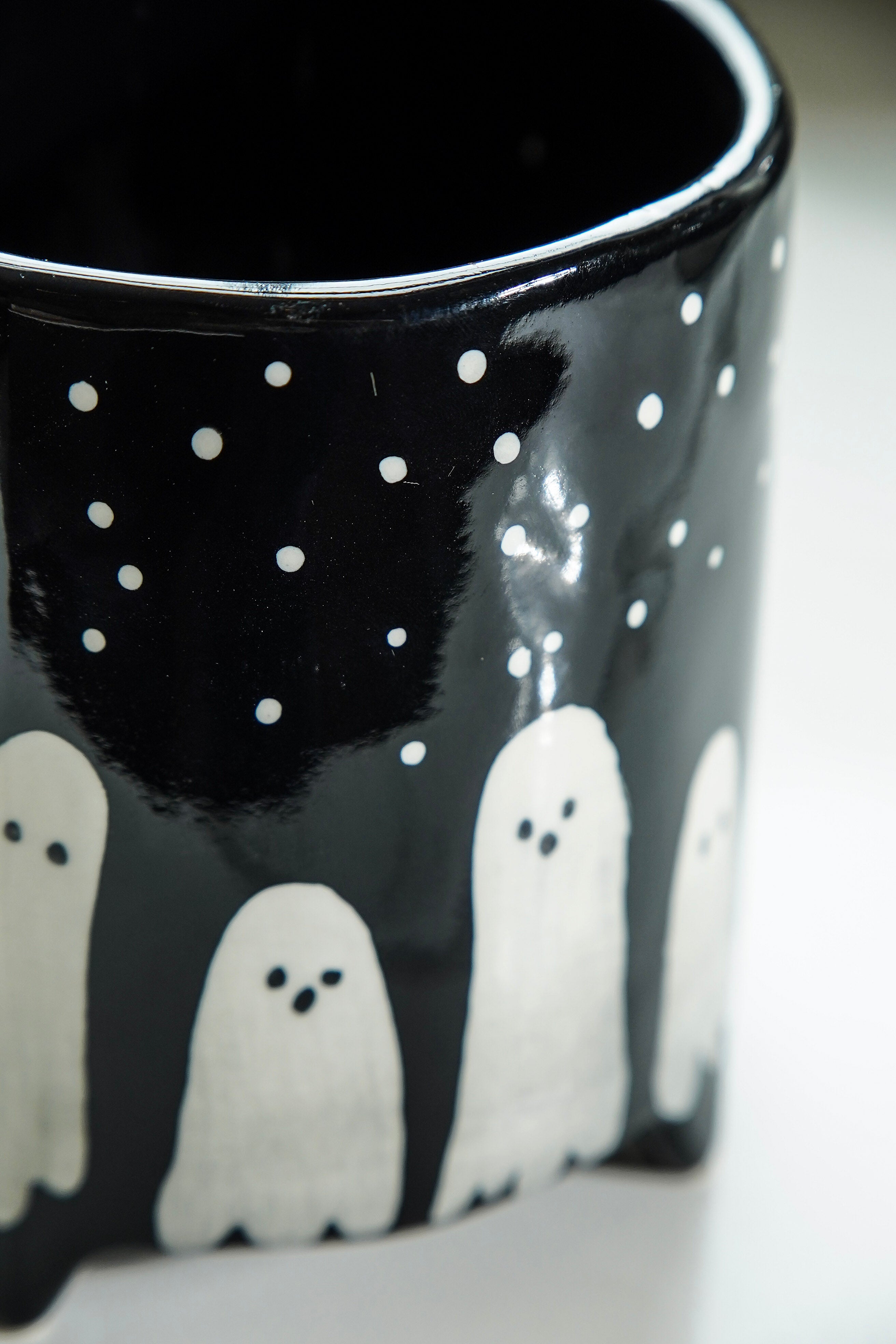Ceramic Ghost Painted Pot