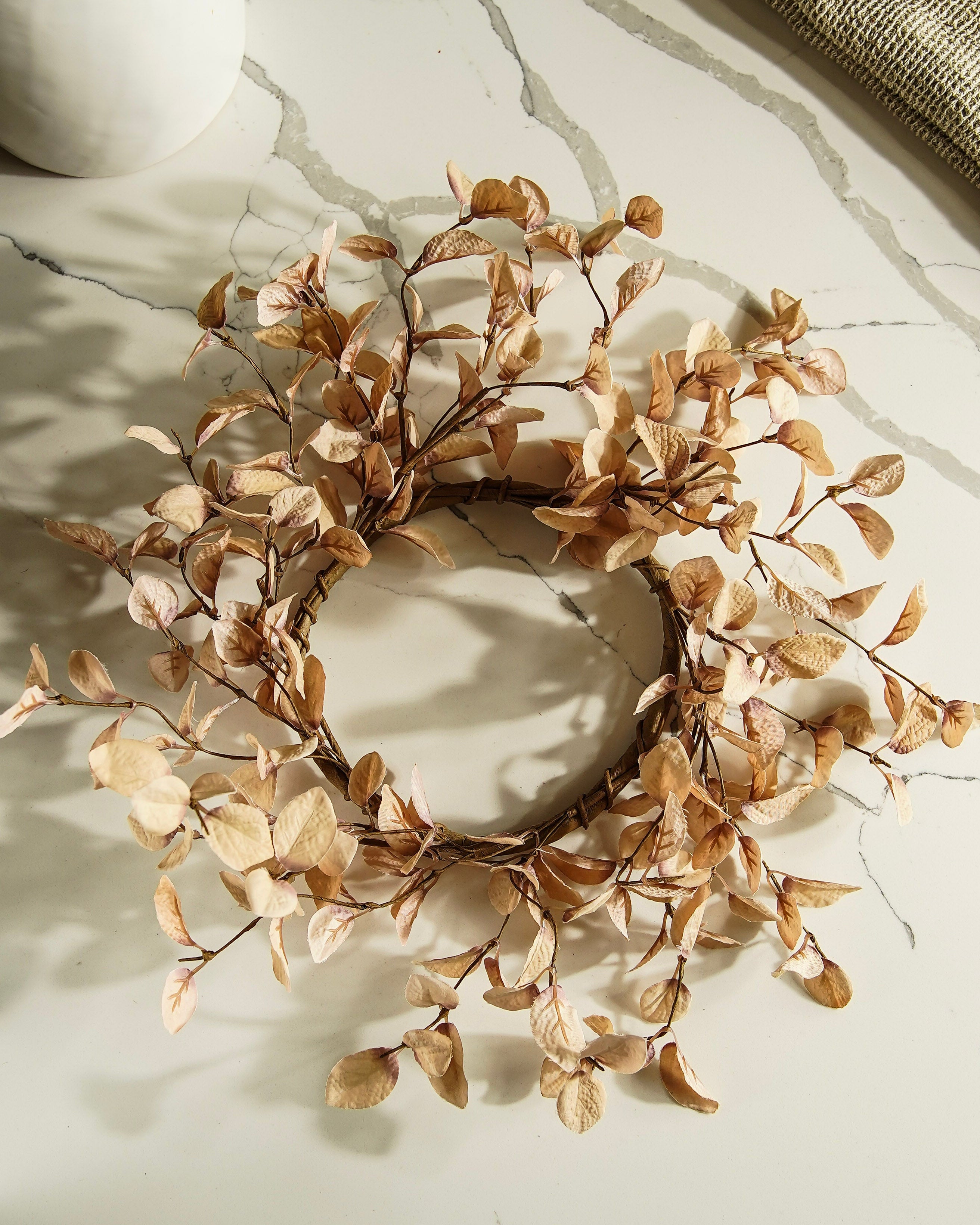 Beige Eucalyptus Candle Ring | Large
