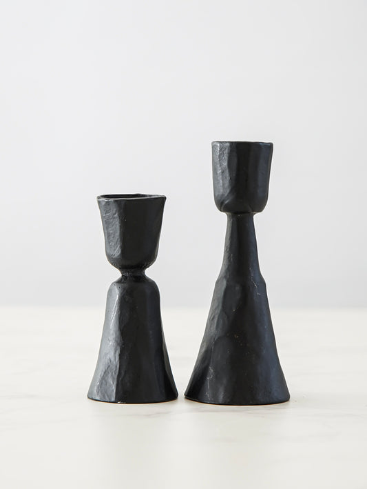 Black Taper Candle Holder | Set of 2