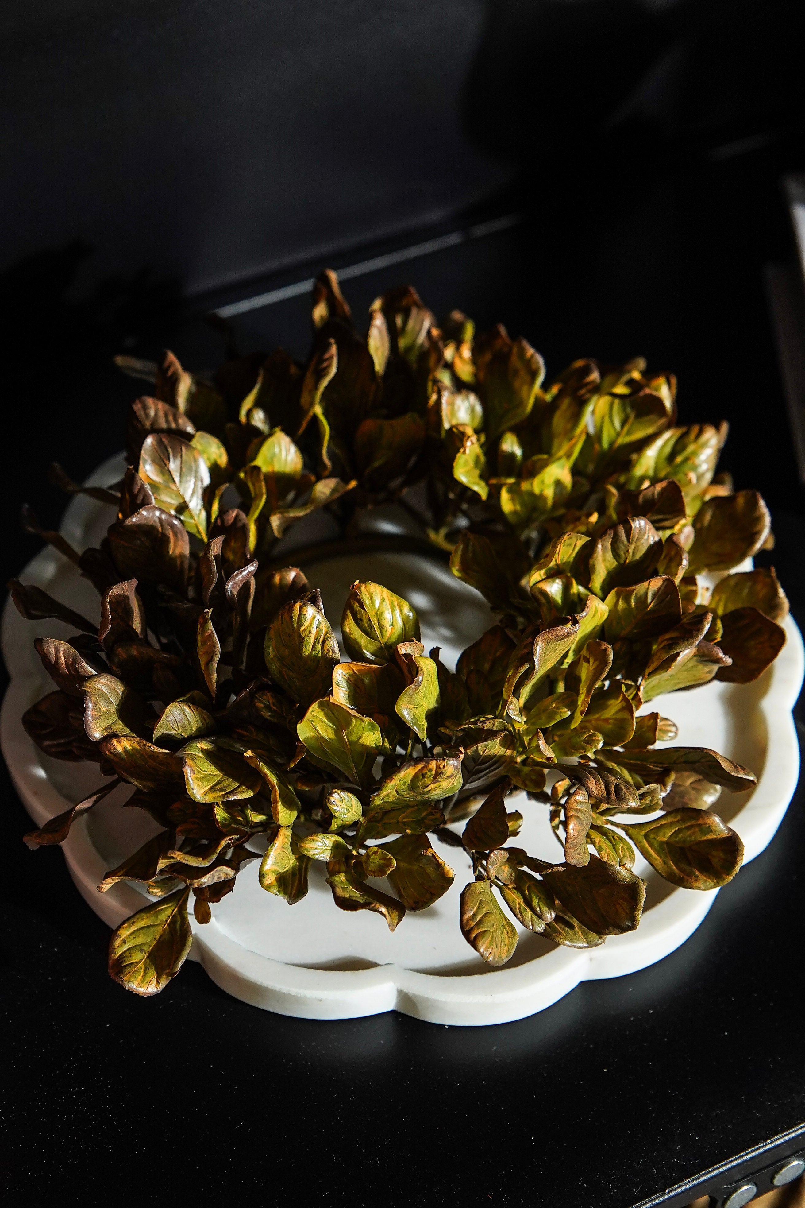 Golden Meadow Leaf Candle Ring