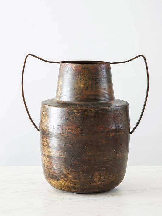 Patina Brass Metal Vase