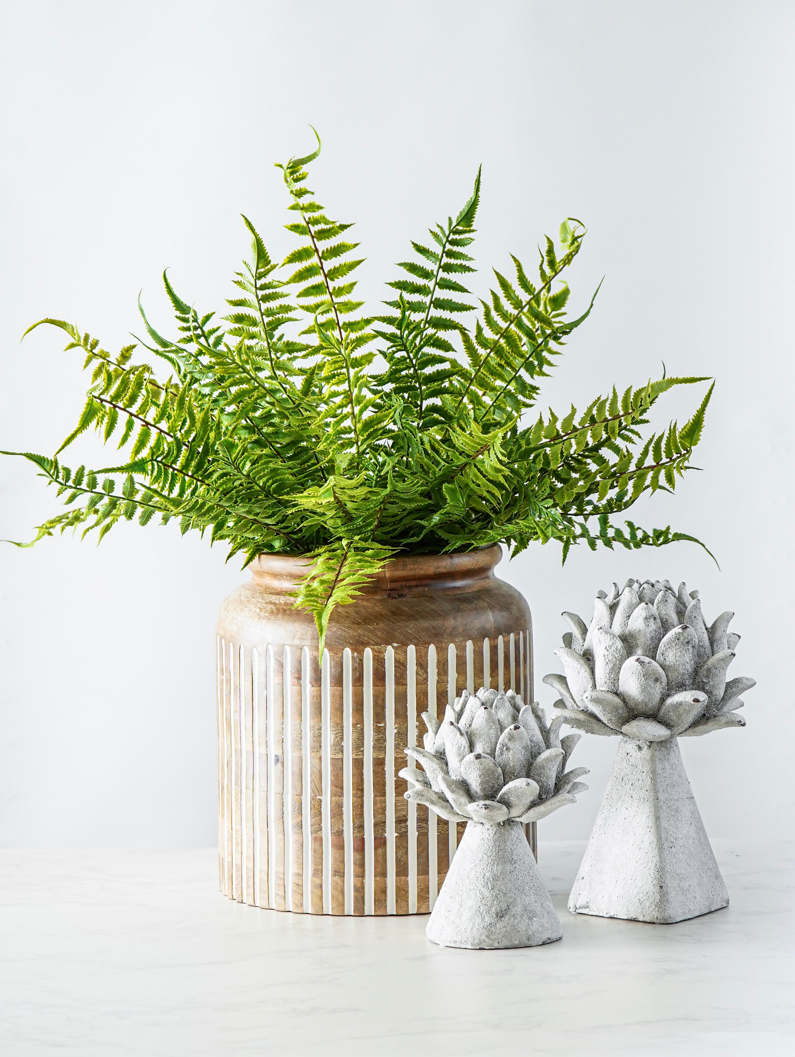Faux Stone Artichoke Finials