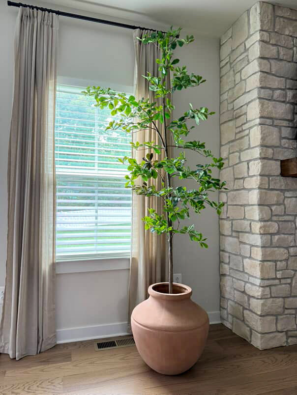 Charlie Oversized Clay-Style Vase | Round Decorative Pot