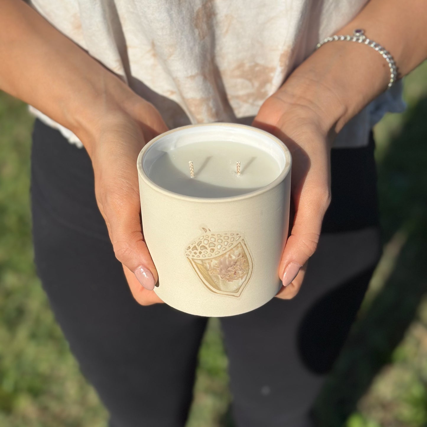 Ceramic Acorn Soy Candle | Autumn Harvest