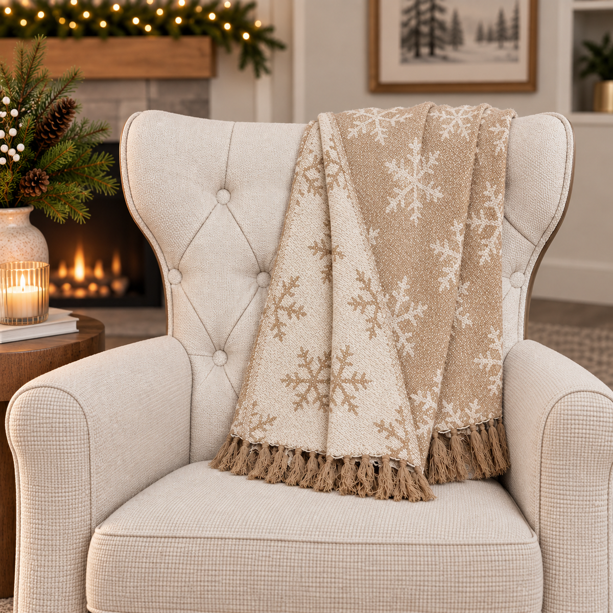 Jacquard Snowflake Throw