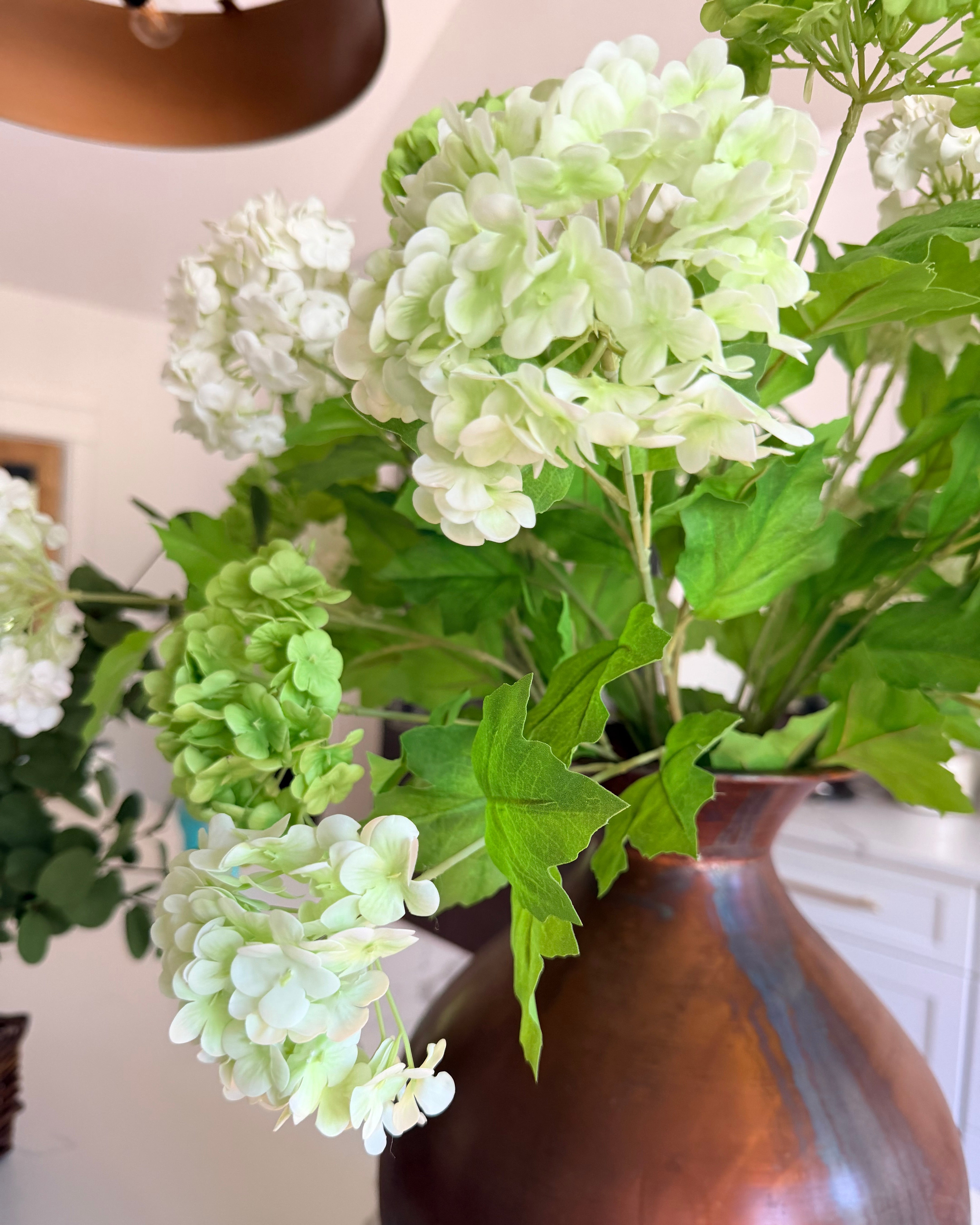 Real Touch Spring Green Snowball Hydrangea