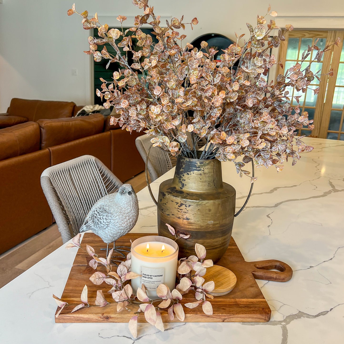Beige Eucalyptus Candle Ring | Small