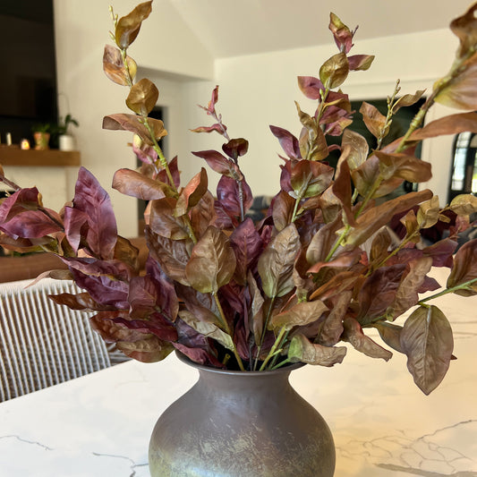 Brown Two Tone Basil Leaf Spray